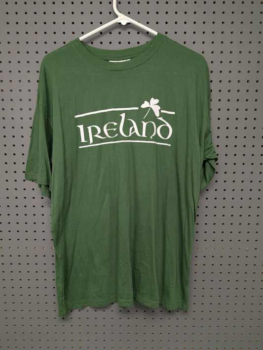 Front view of green Ireland graphic t-shirt