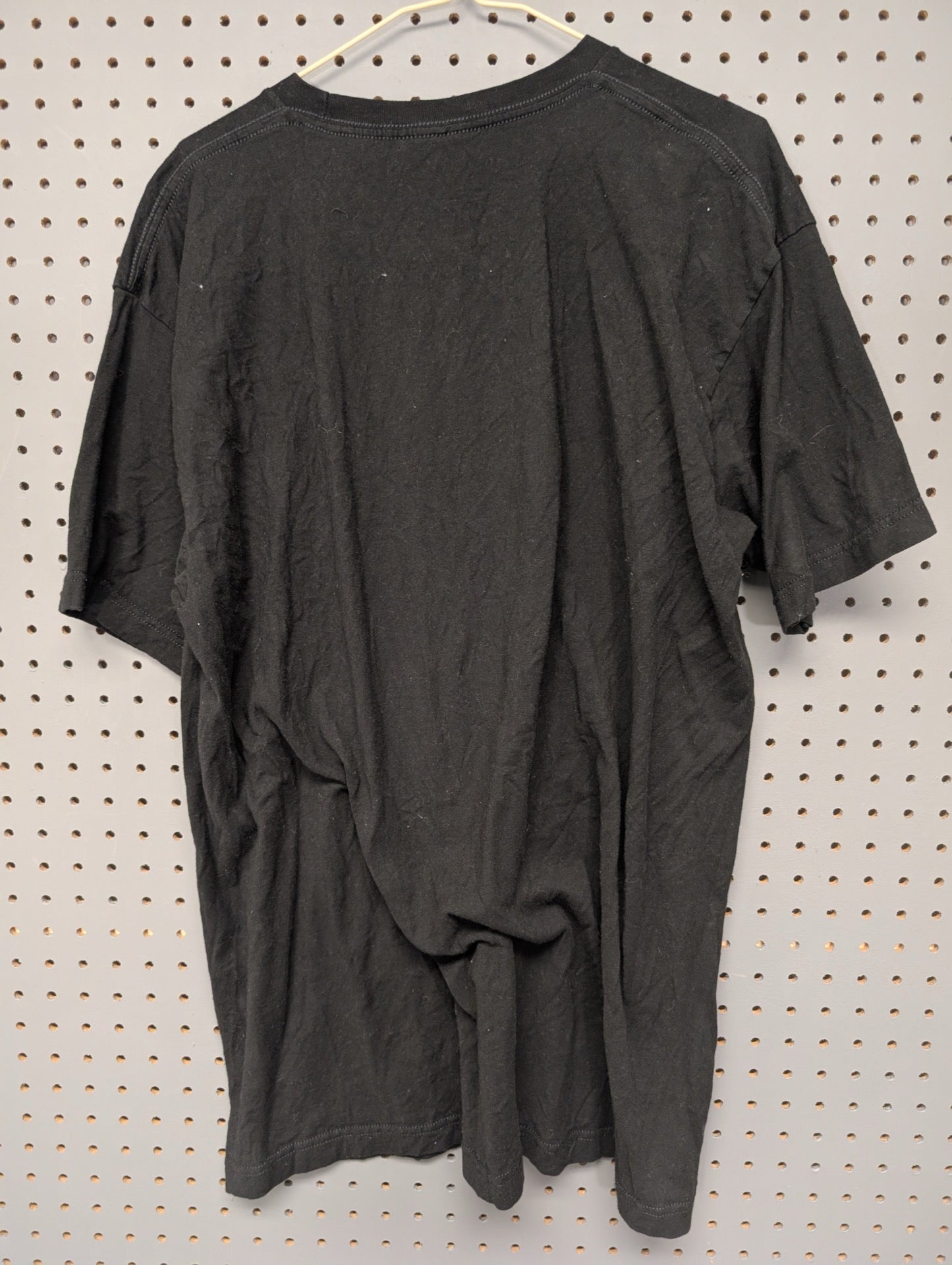 Back view of plain black Ghost Face t-shirt