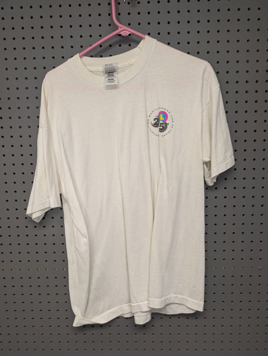 Front view of white vintage Marylanders promotional t-shirt