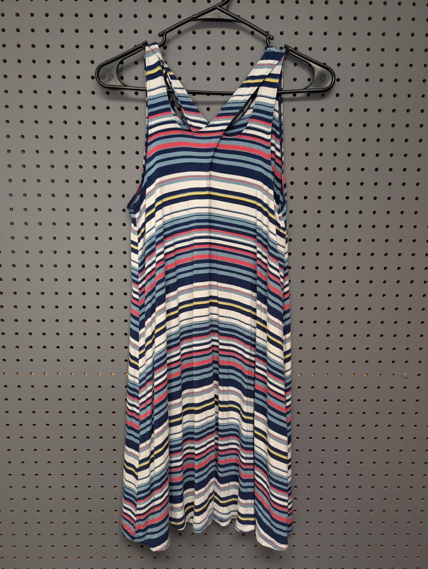 Back view of Hollister striped swing dress criss cross