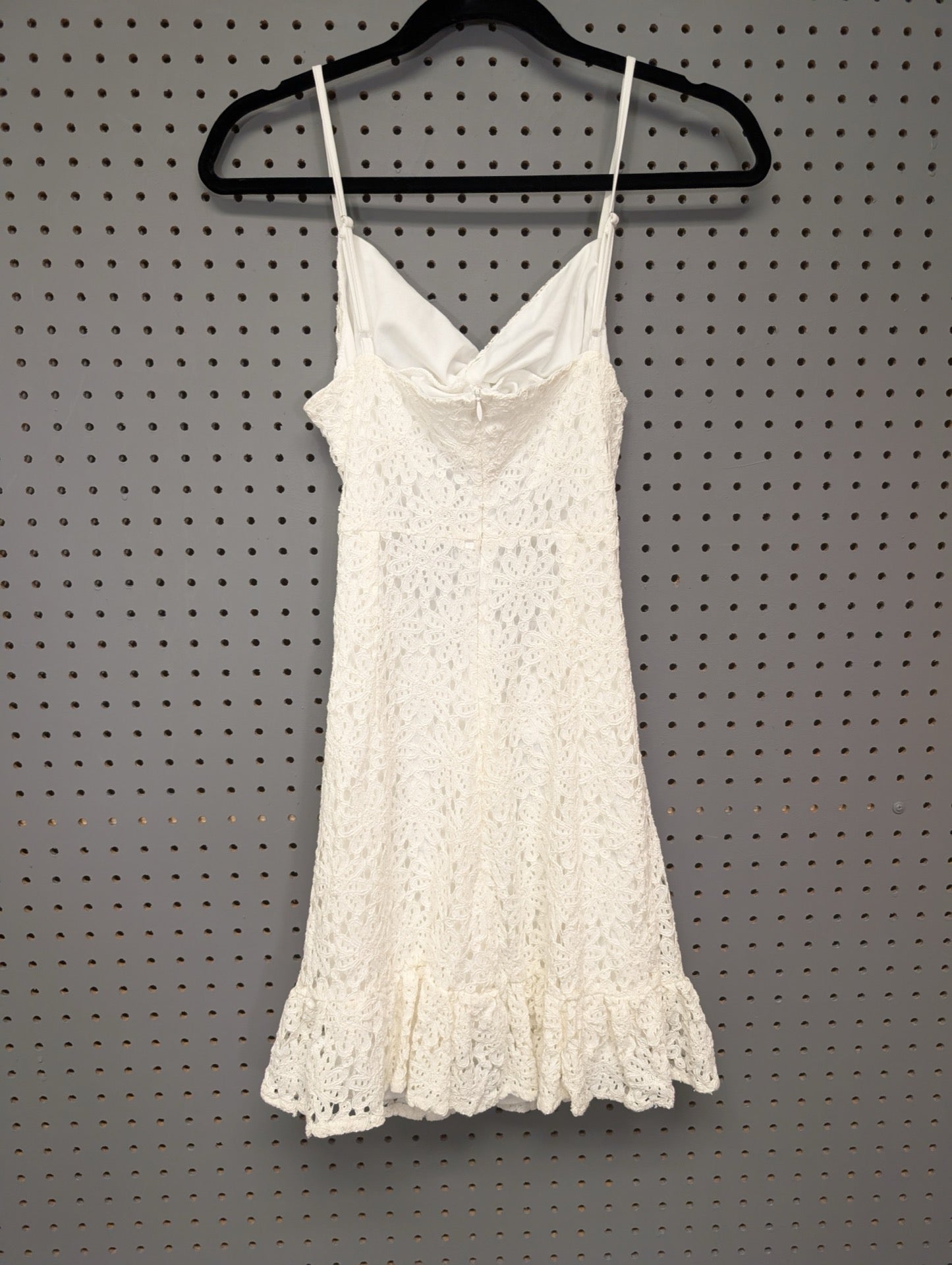 Back view of Shein cutout white dress