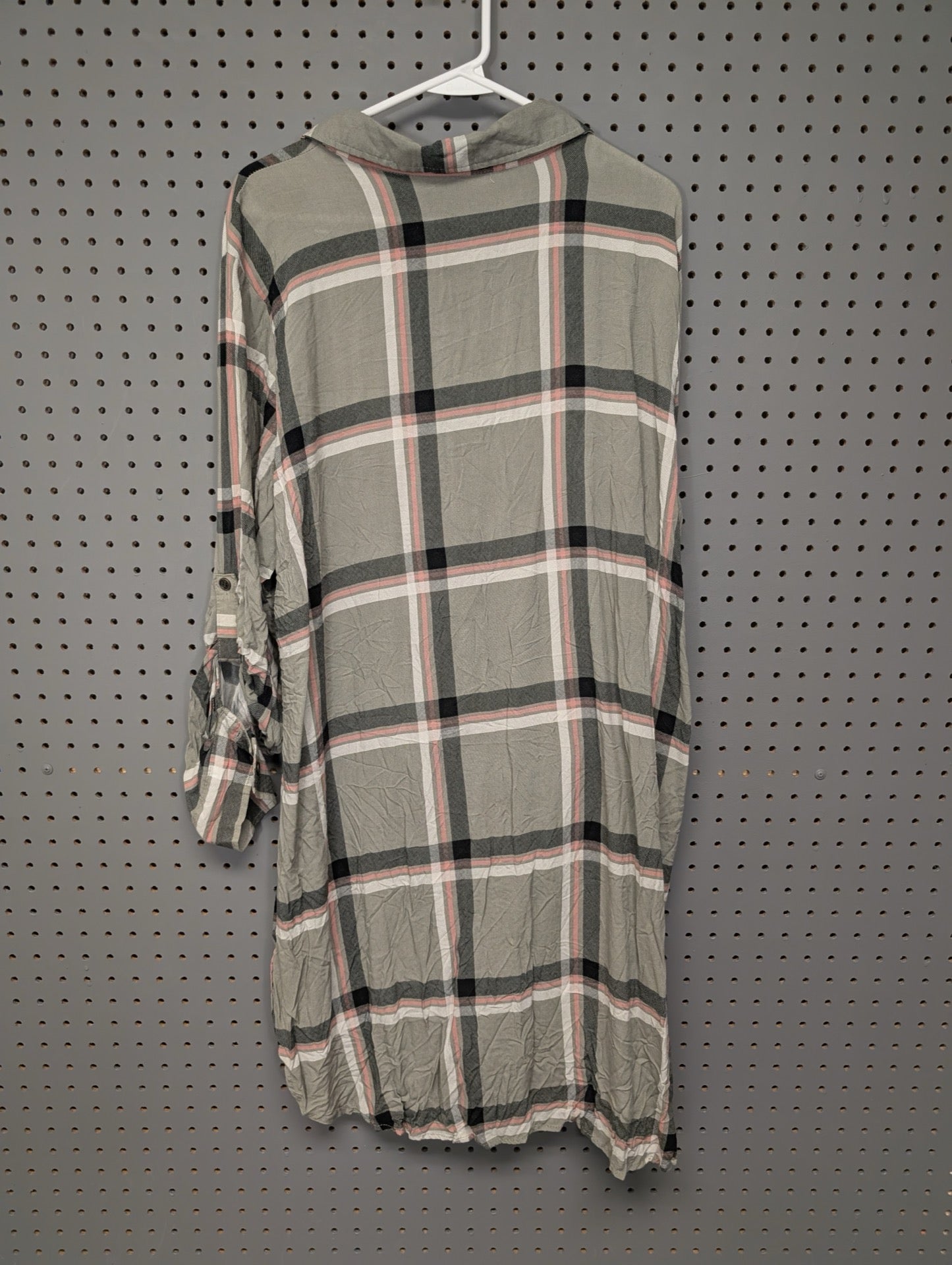 Back view of Miss Lili plaid tunic