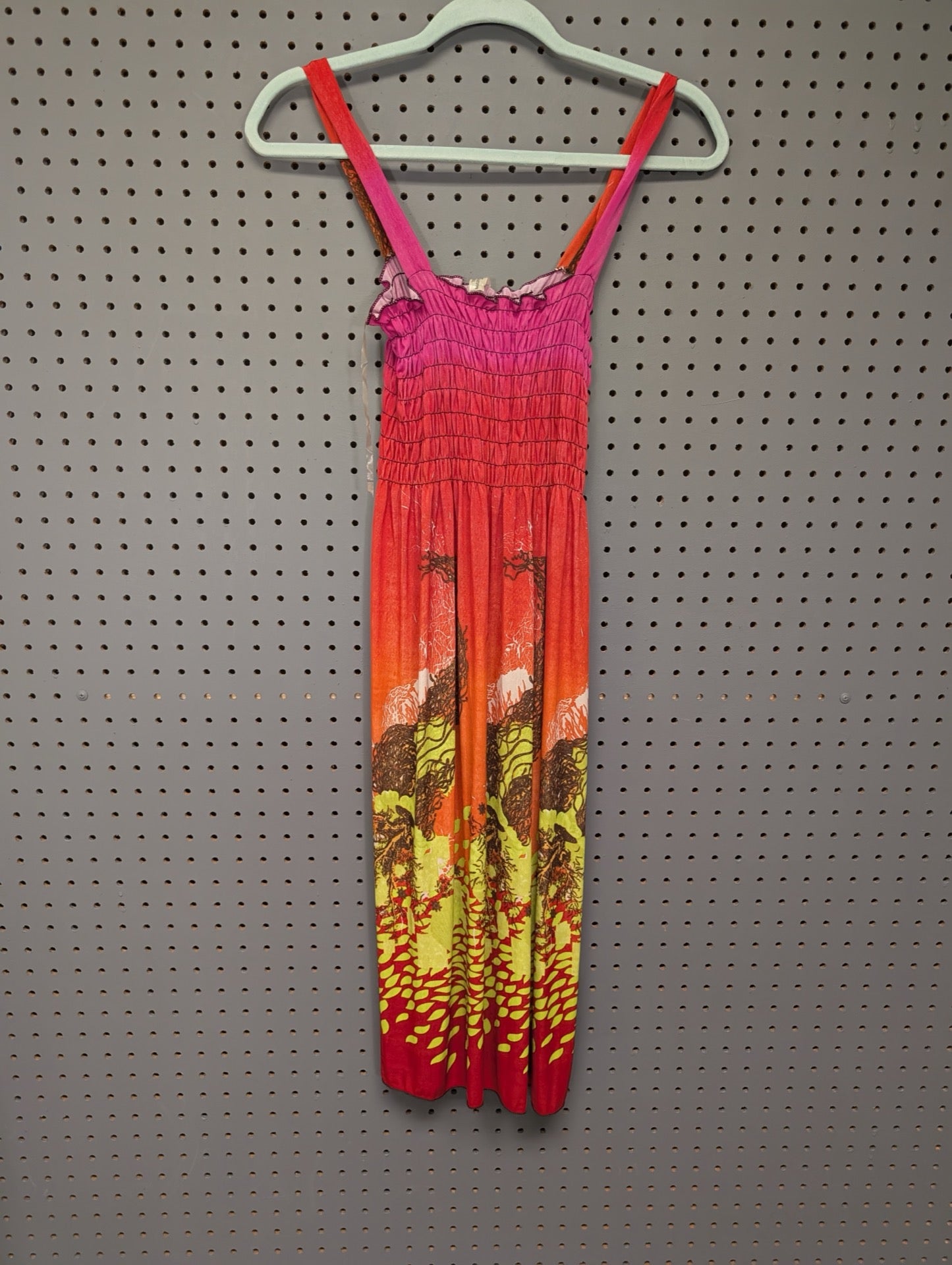 Front view of Ace Fashion sunset ombre dress