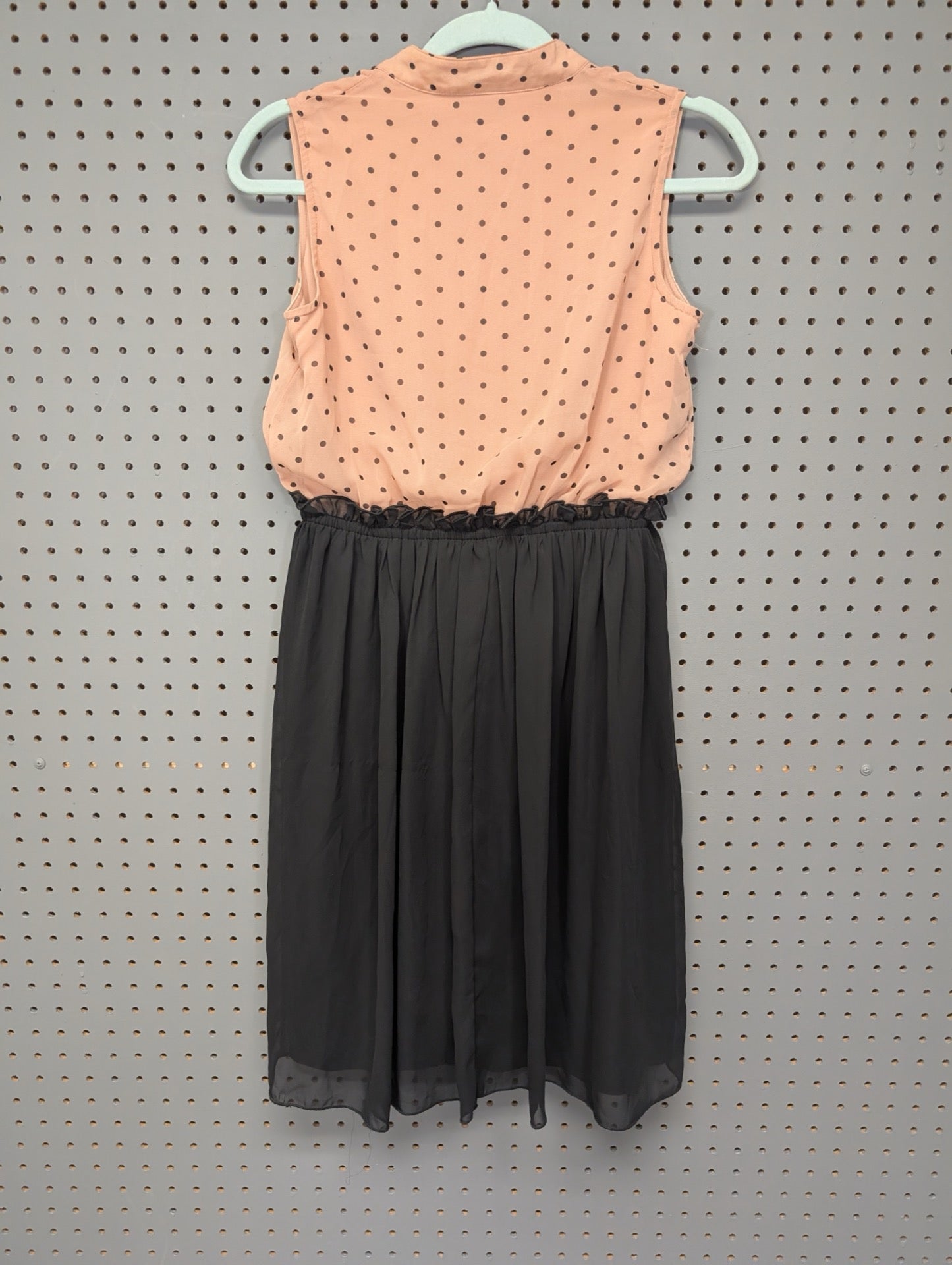 Back view of En Focus Studio polka dot dress