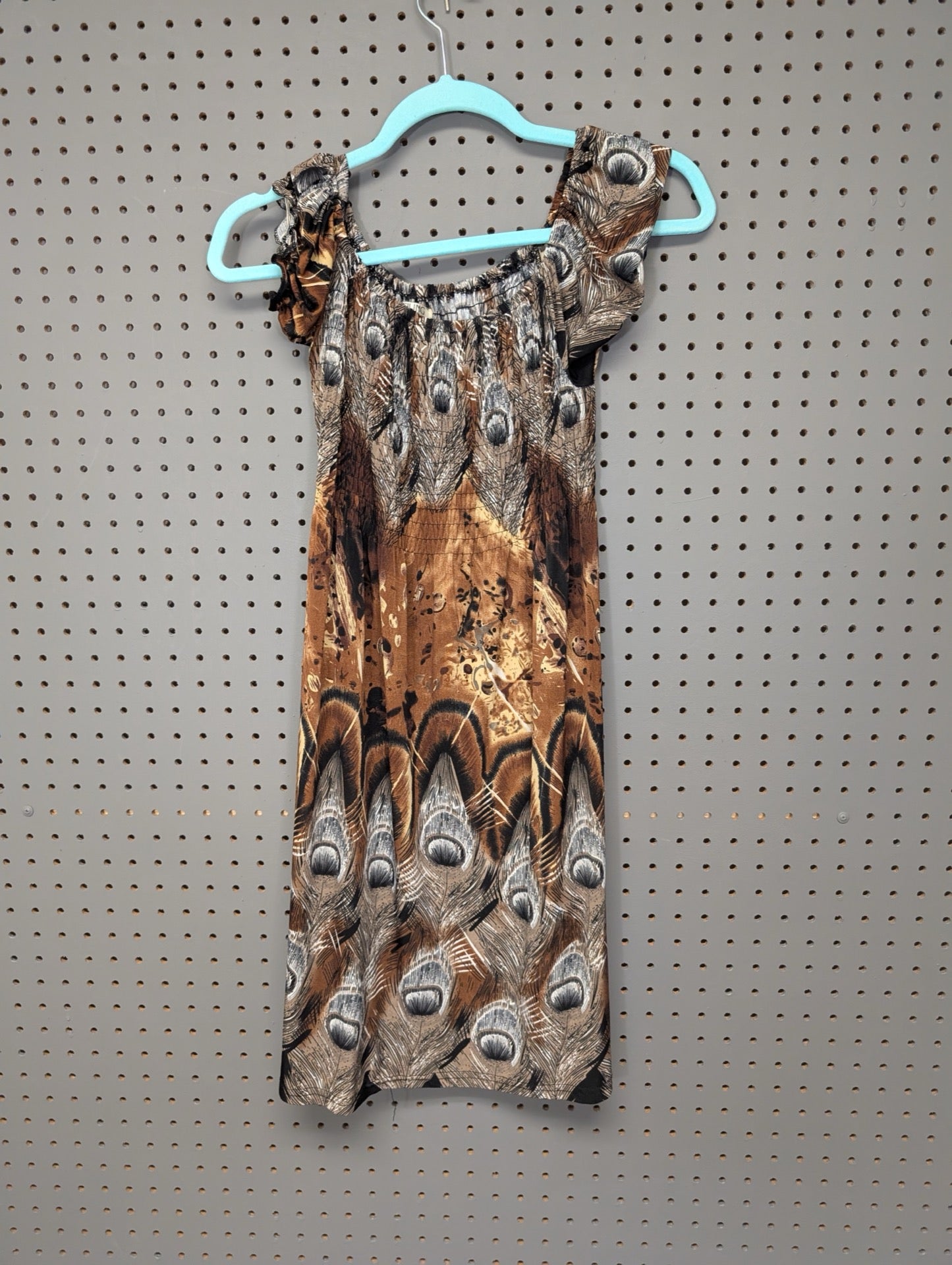 Front view of Meiling Fashion peacock dress