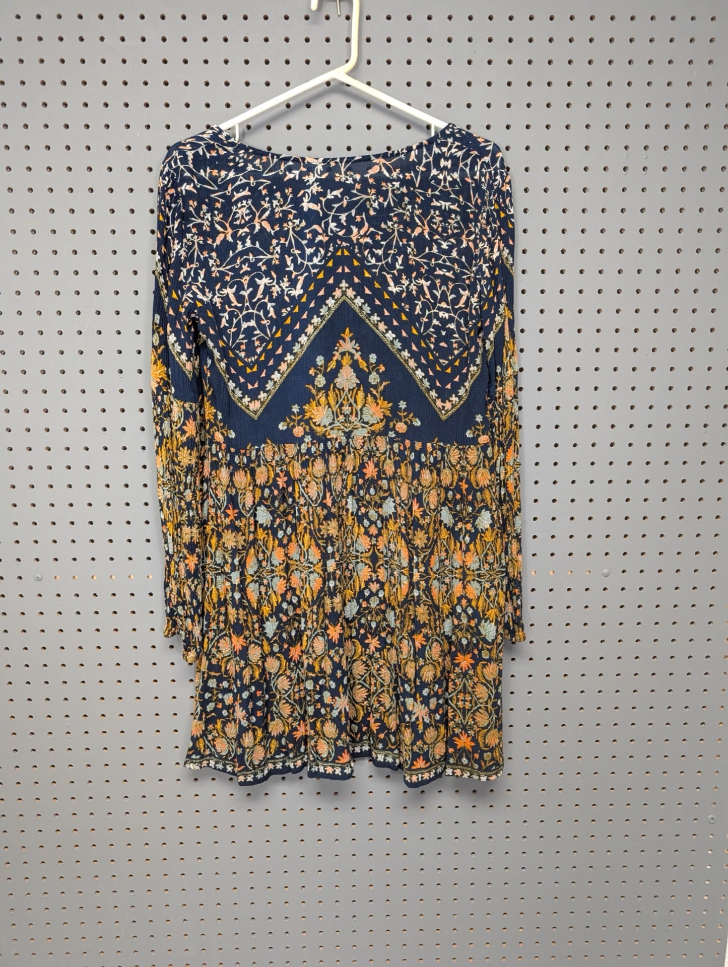 Back view of boho floral mini dress