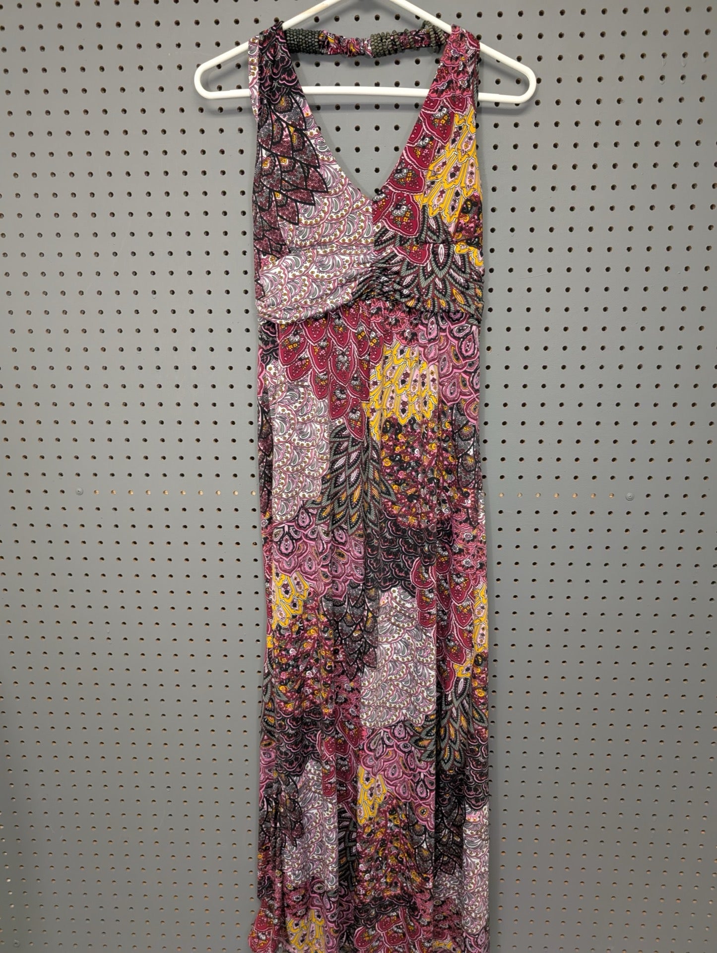 Front view of Cristinalove paisley maxi dress