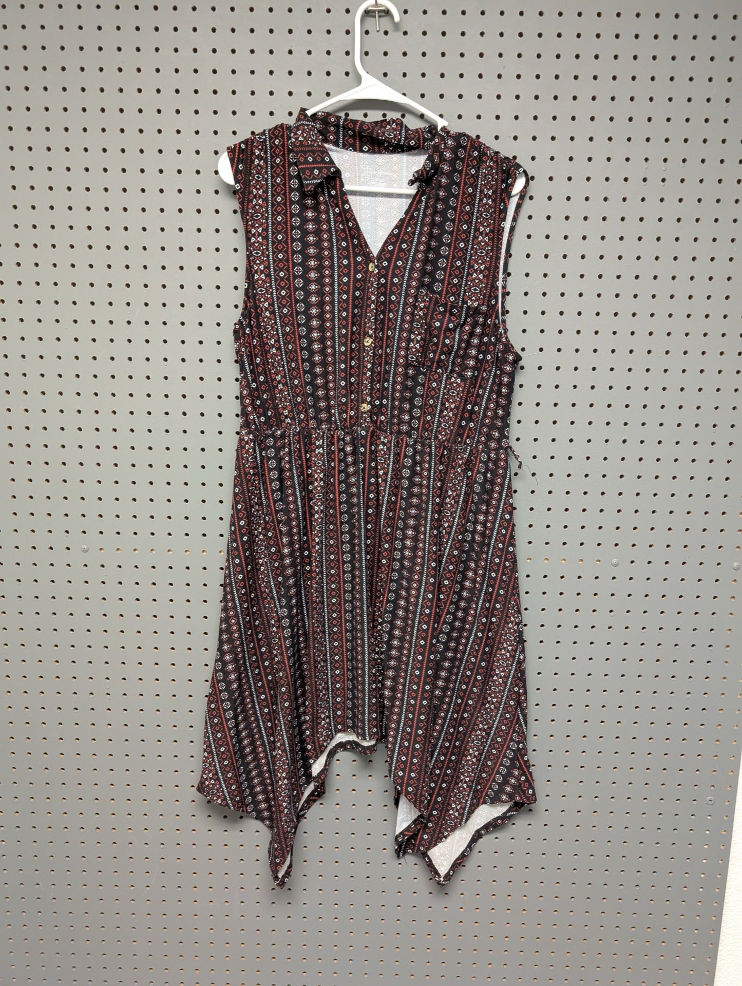 Front view of No Boundaries geometric dress