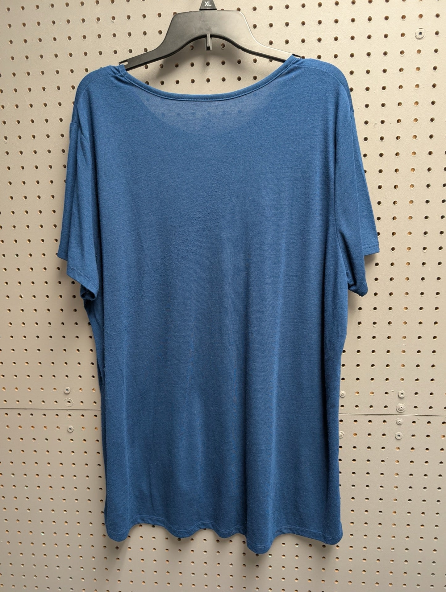 Back view of blue t-shirt