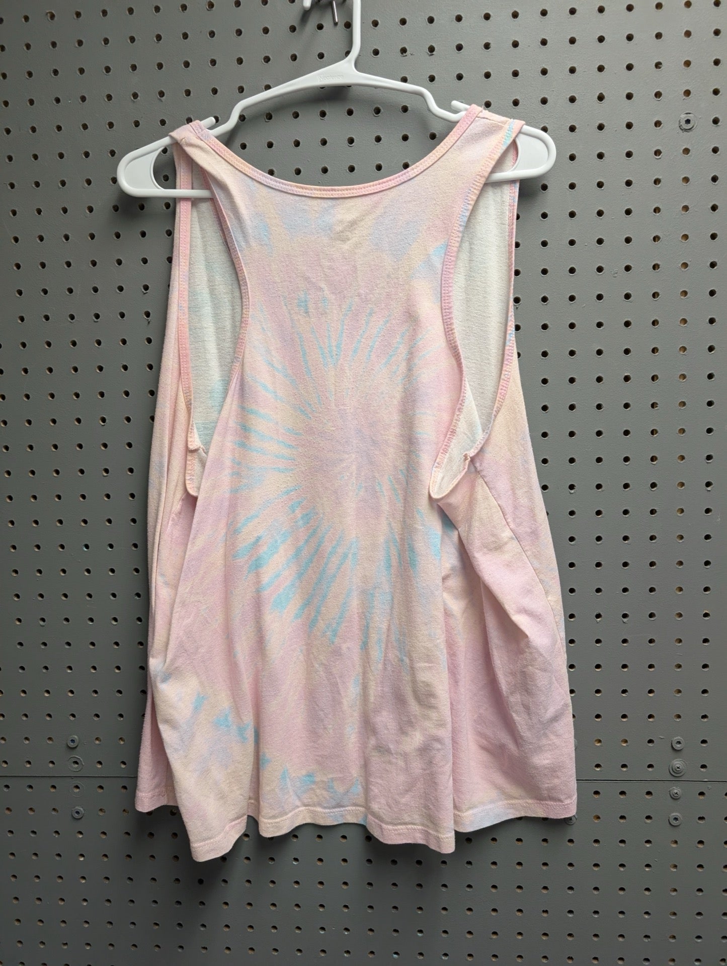 Back view of tie-dye tank top