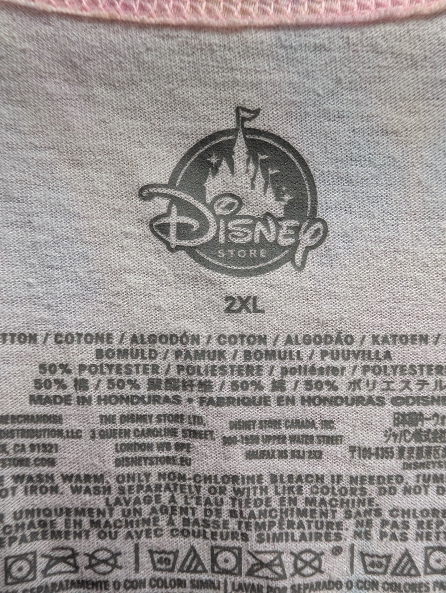 Close up of Disney Store size 2XL tag