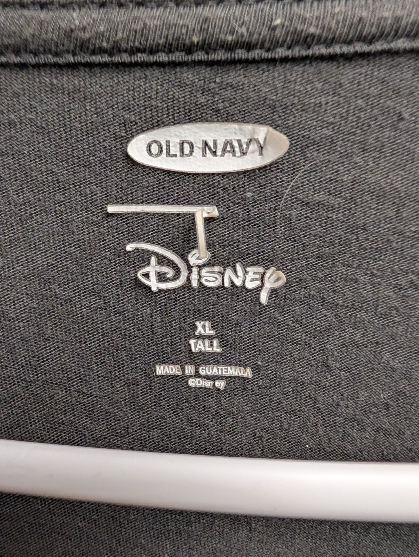 Close up of Old Navy Disney XL Tall size tag