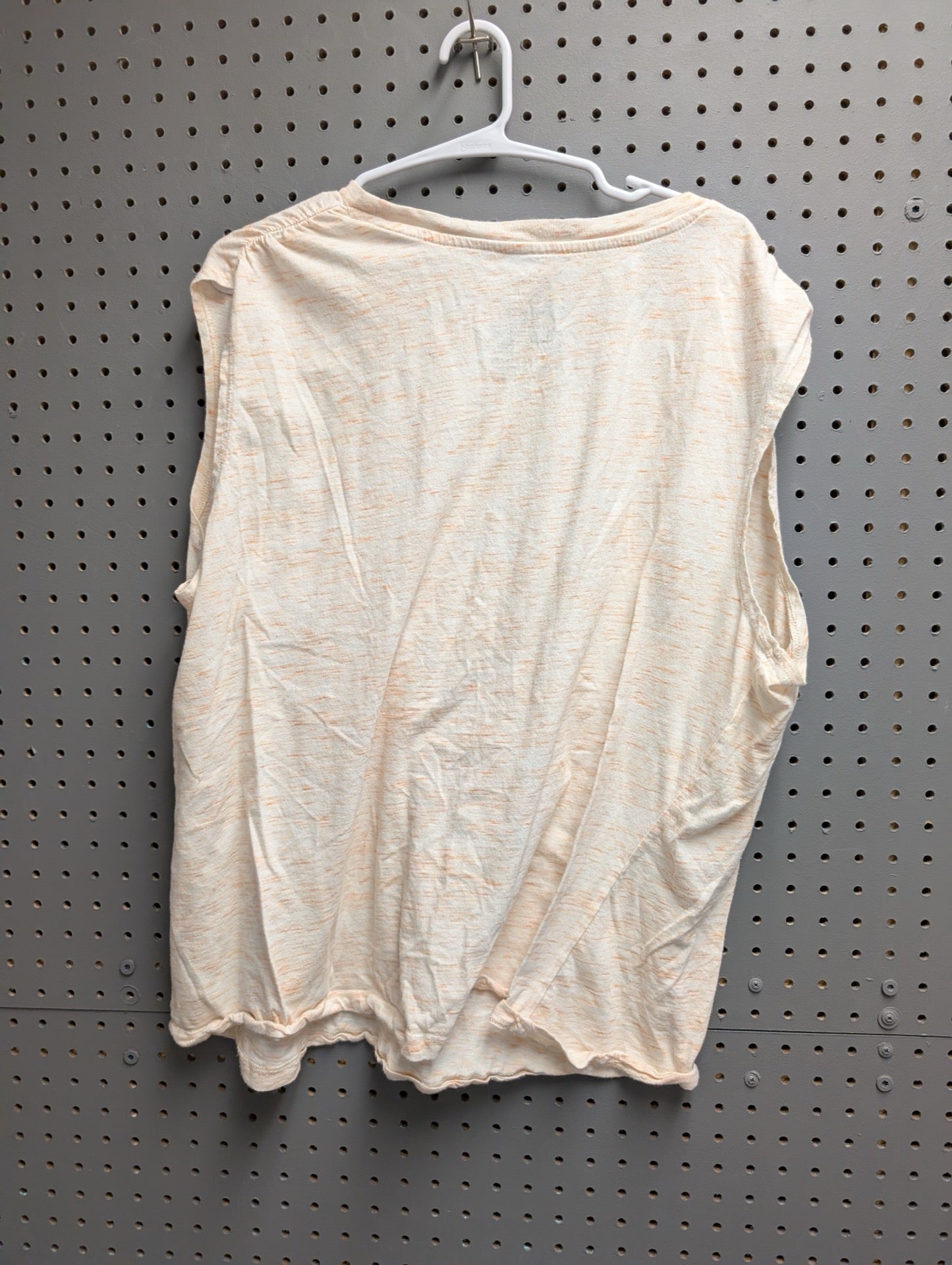 Back view of plain cream tank top