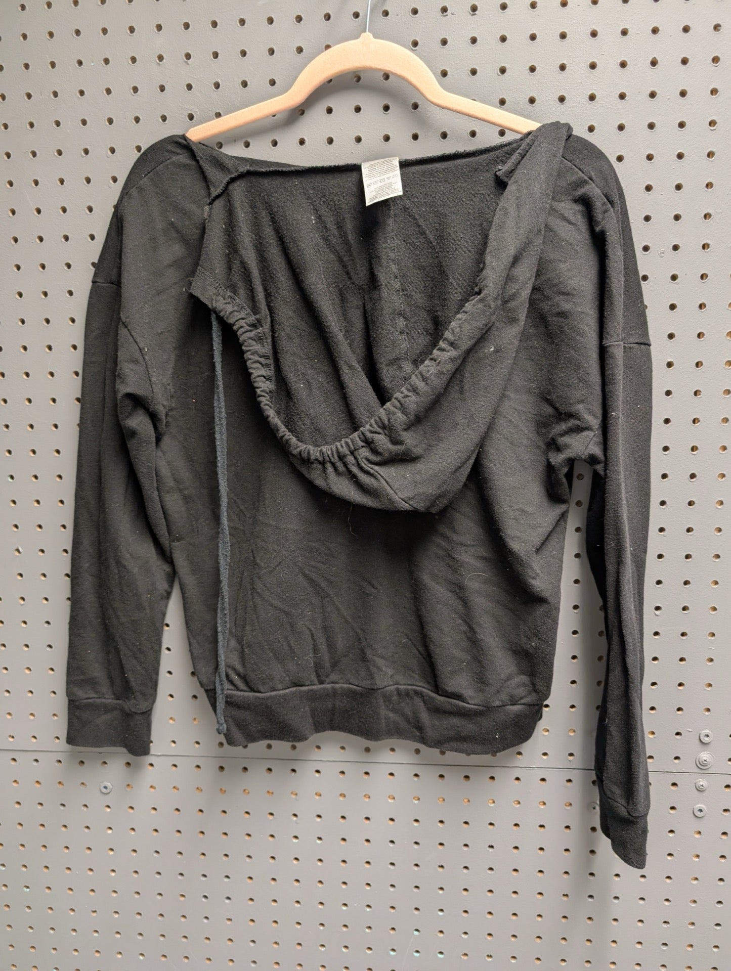 Back view of black hoodie