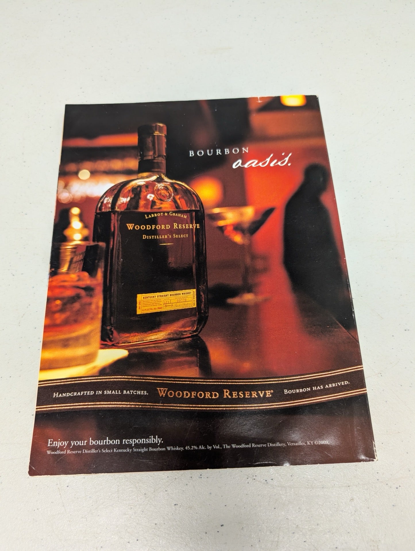 Back cover of Playboy Magazine April 2009 Woodford Reserve