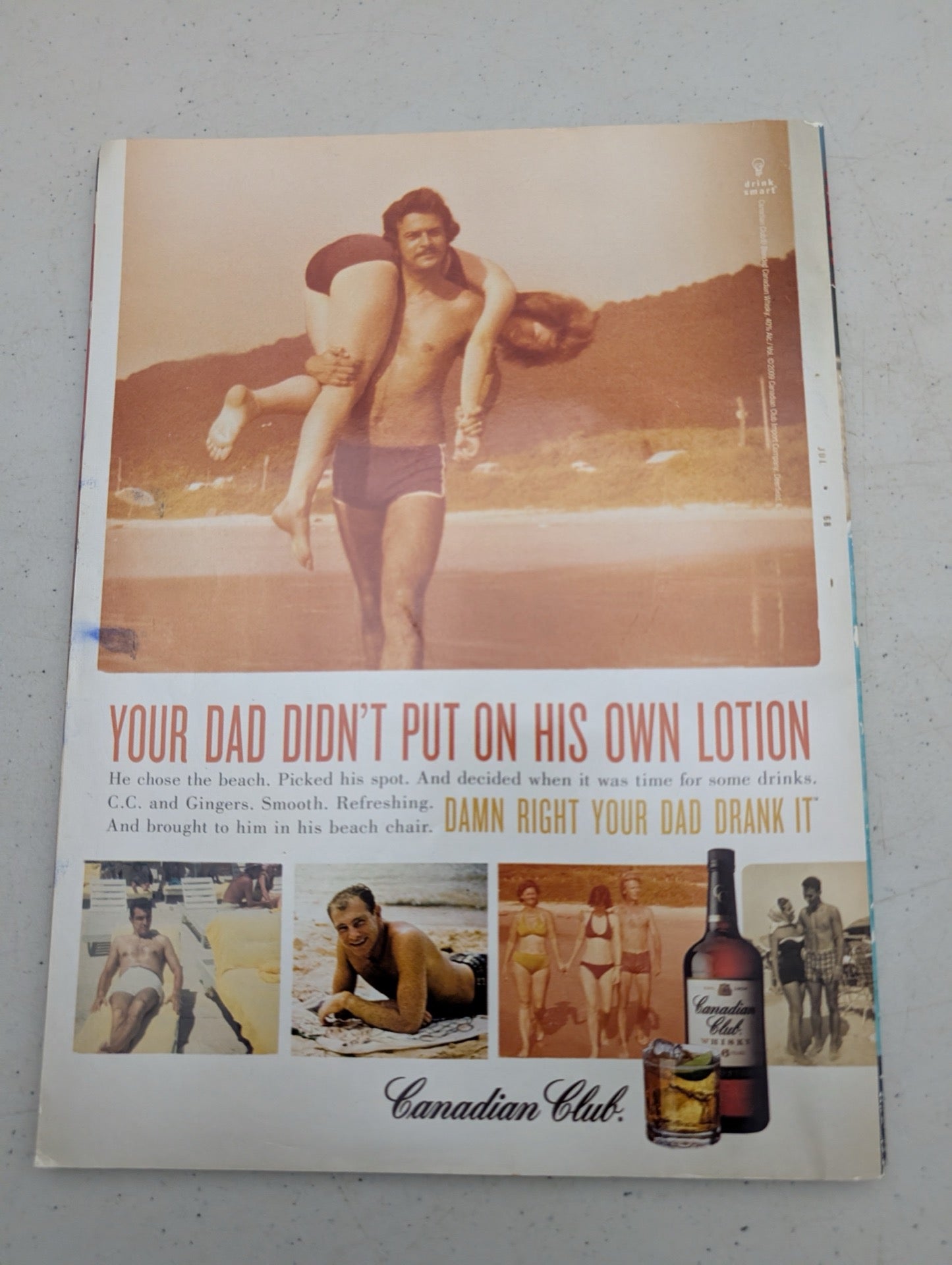 Back cover of Playboy Magazine July/August 2009 Canadian Club ad