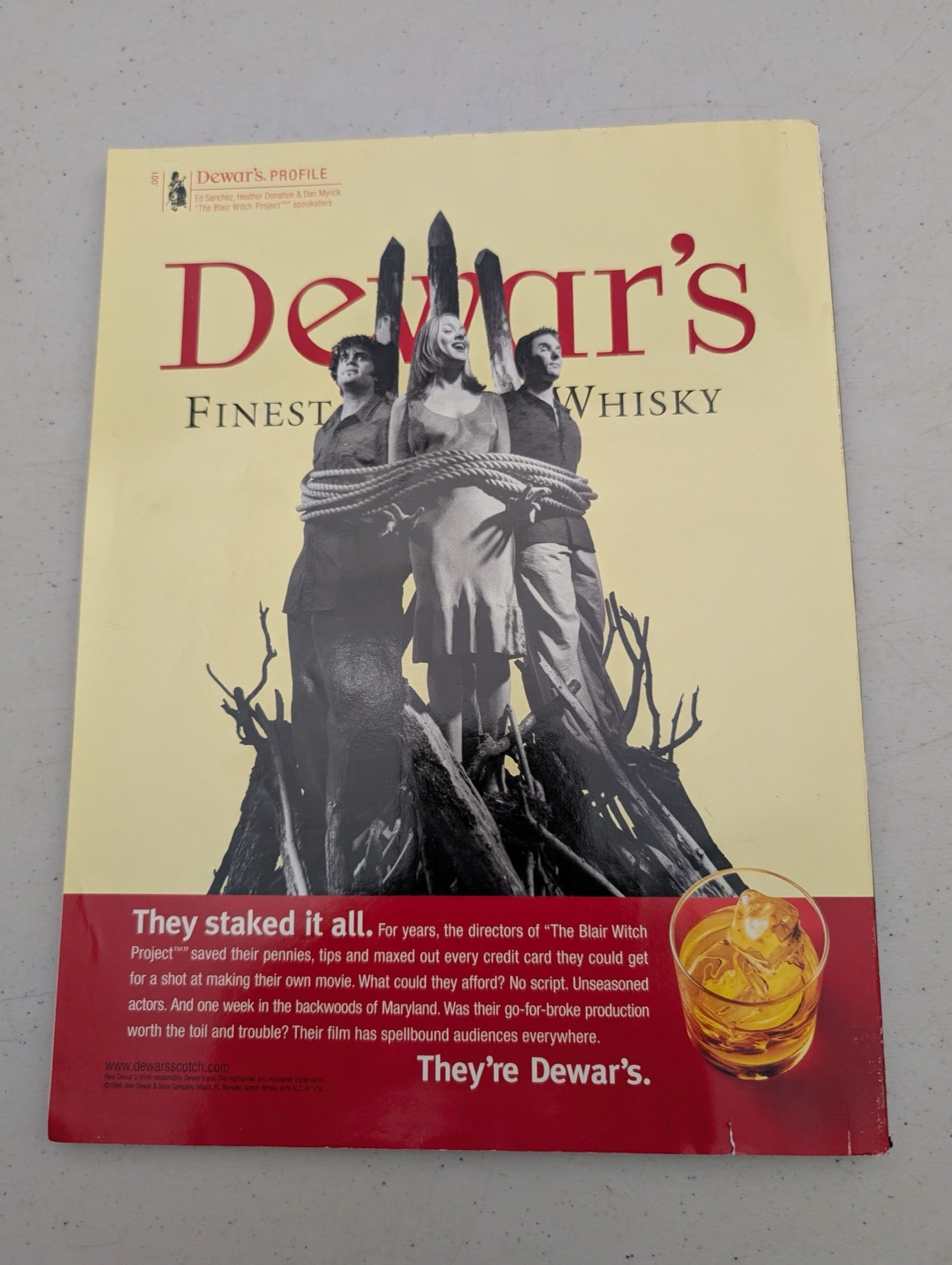 Back cover of Playboy Magazine February 2000 Dewar's ad