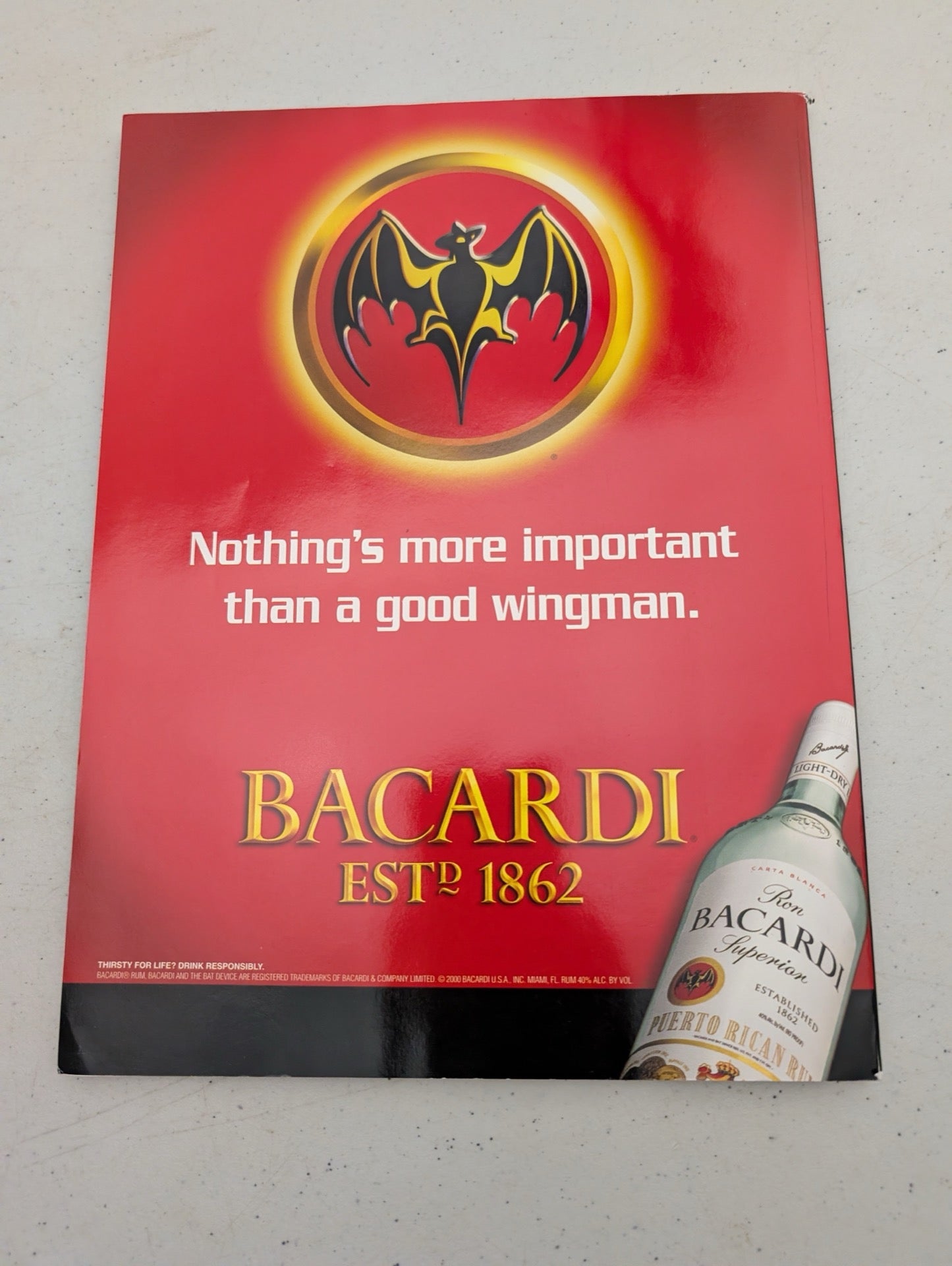 Playboy Magazine January 2001 Back Cover Bacardi Ad
