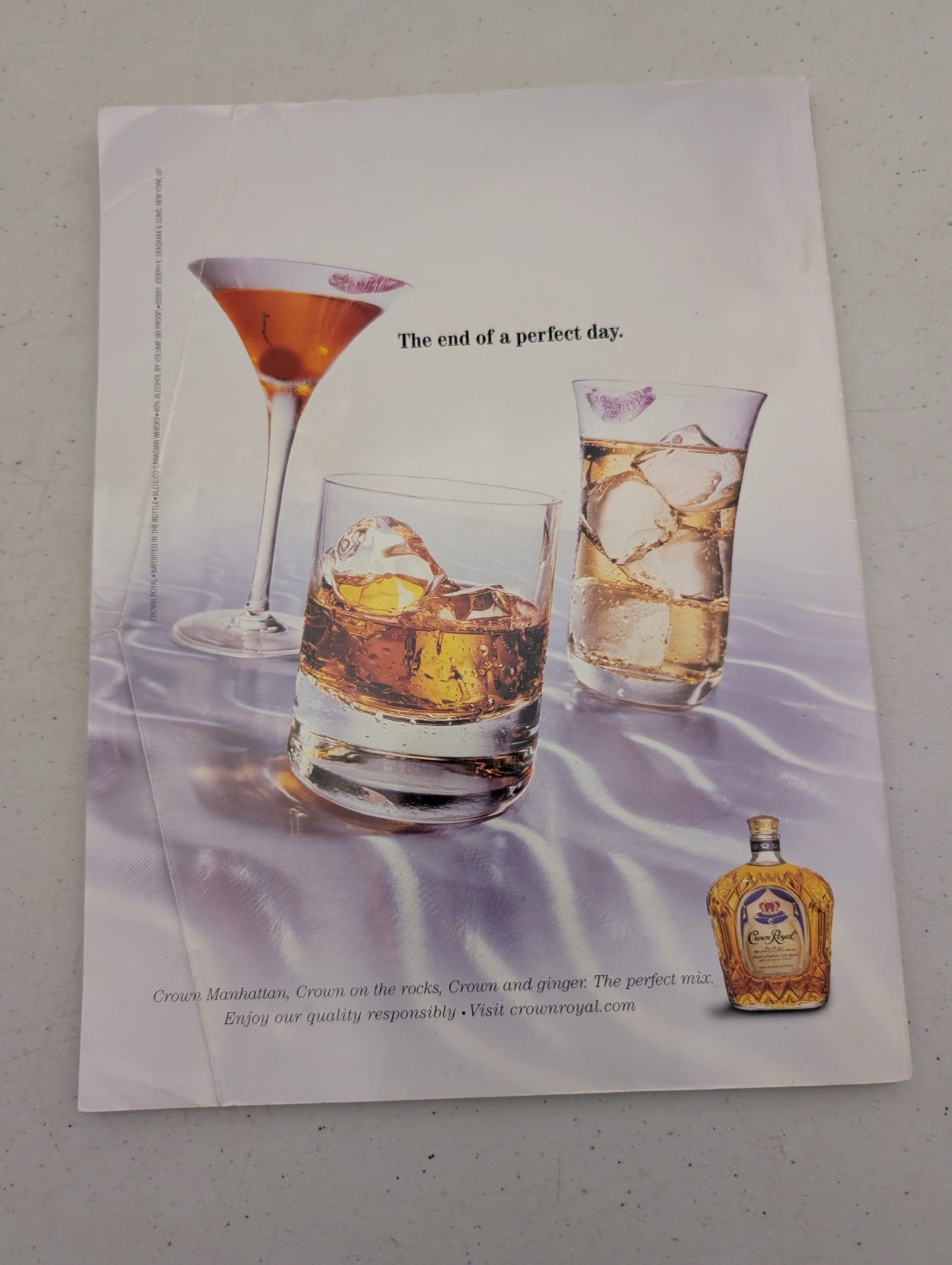 Playboy Magazine October 1999 Back Cover Crown Royal Ad
