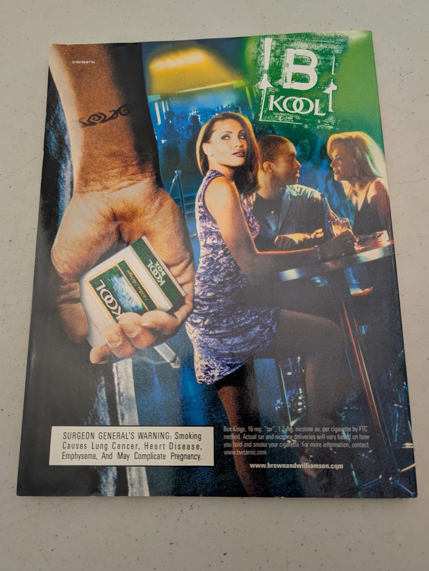 Back cover featuring a Kool cigarettes advertisement
