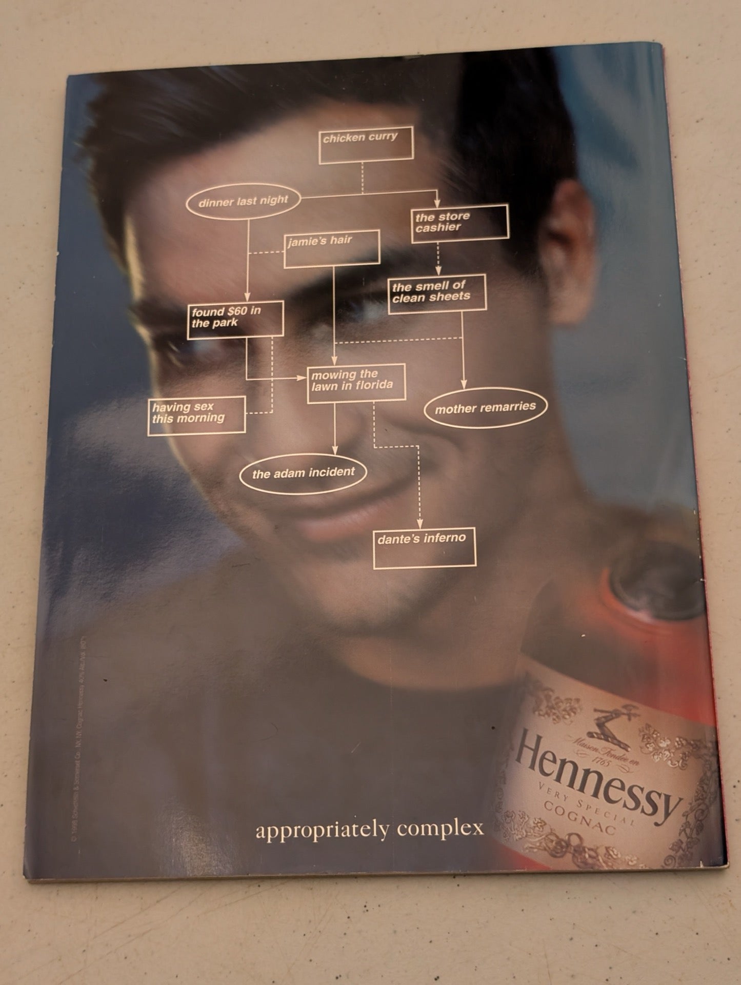 Back cover Hennessy advertisement