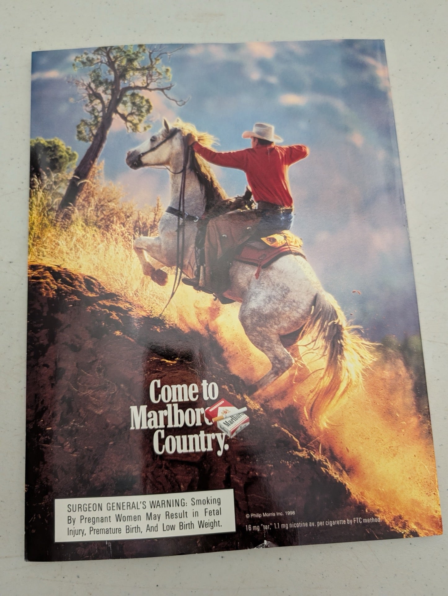 Back cover featuring Marlboro ad