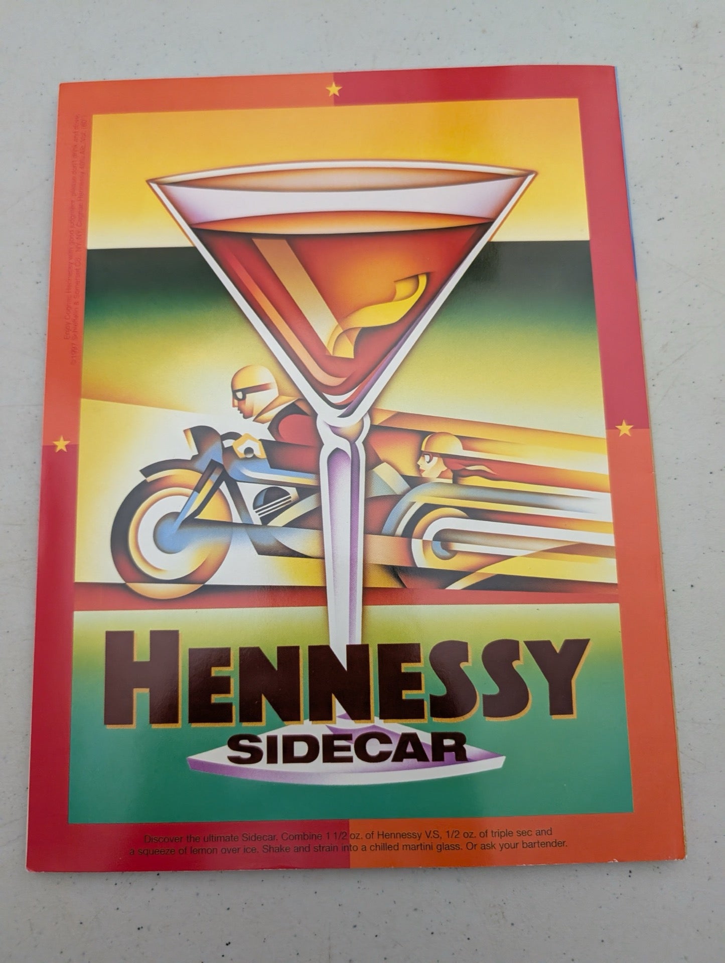 Hennessy Sidecar vintage advertisement on the back cover