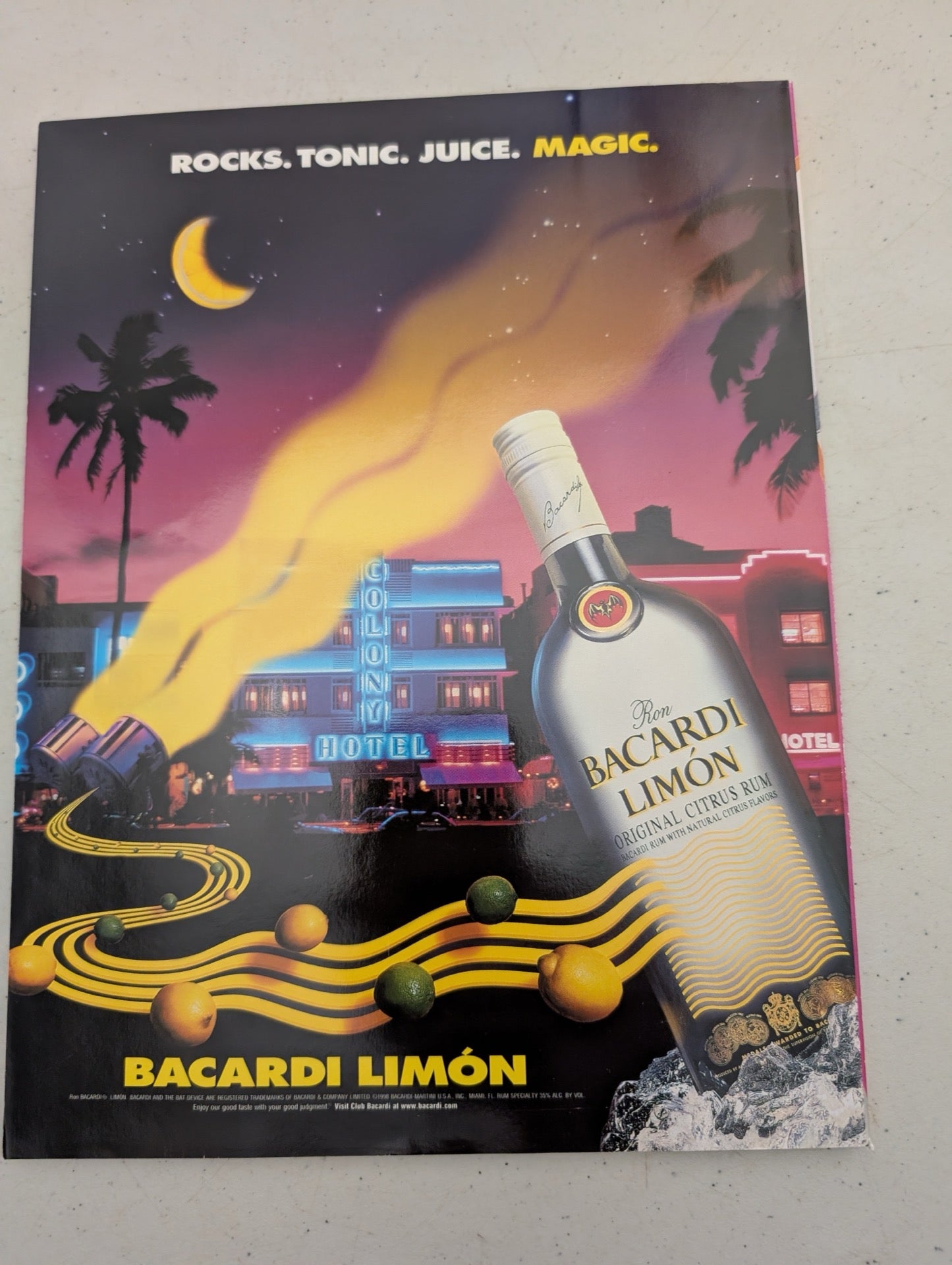 Bacardi Limon vintage advertisement on the back cover