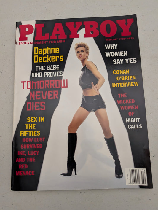 Front cover of Playboy Magazine February 1998 featuring Daphne Deckers