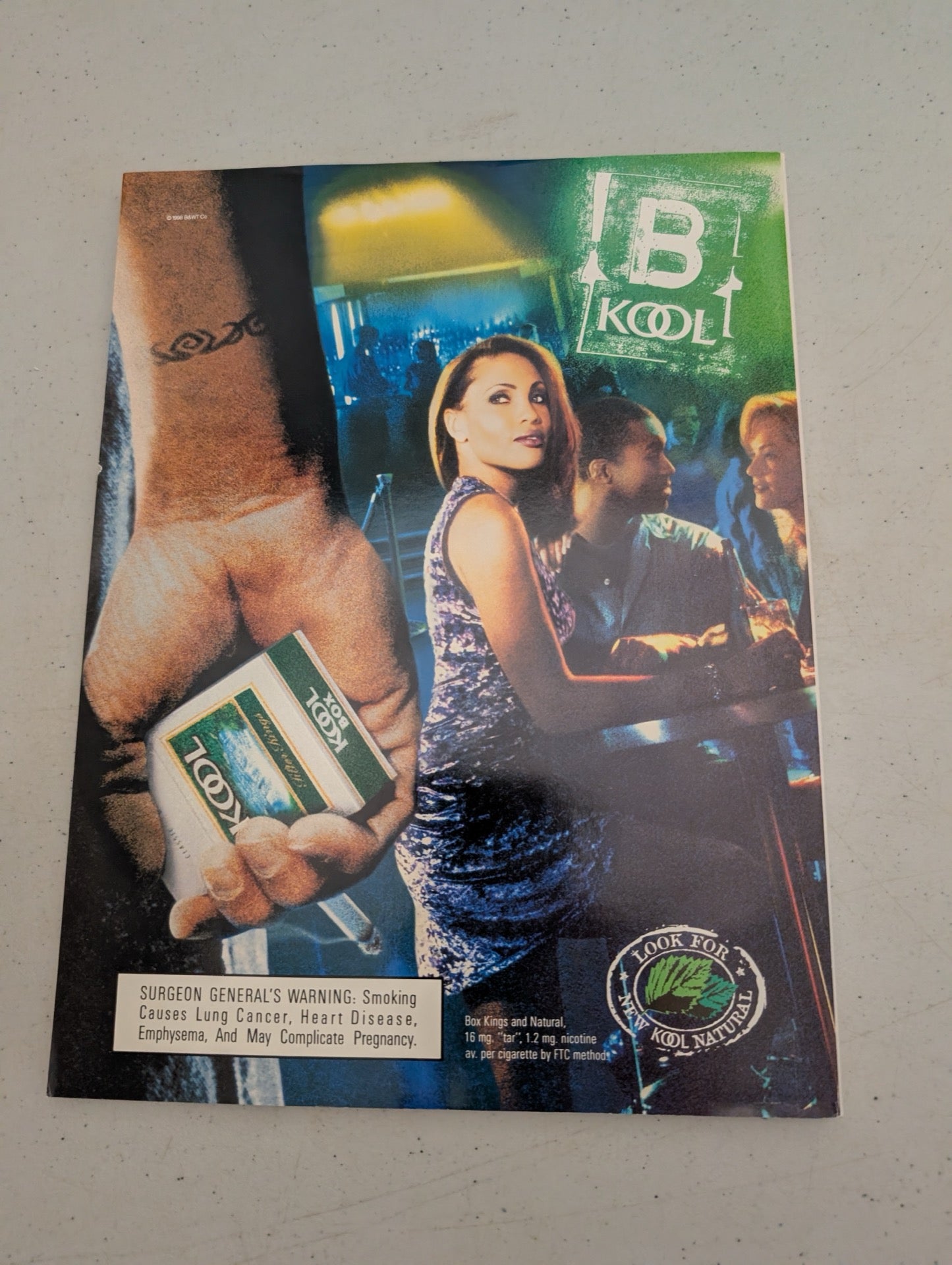 November 1998 Playboy Magazine Back Cover Kool Ad