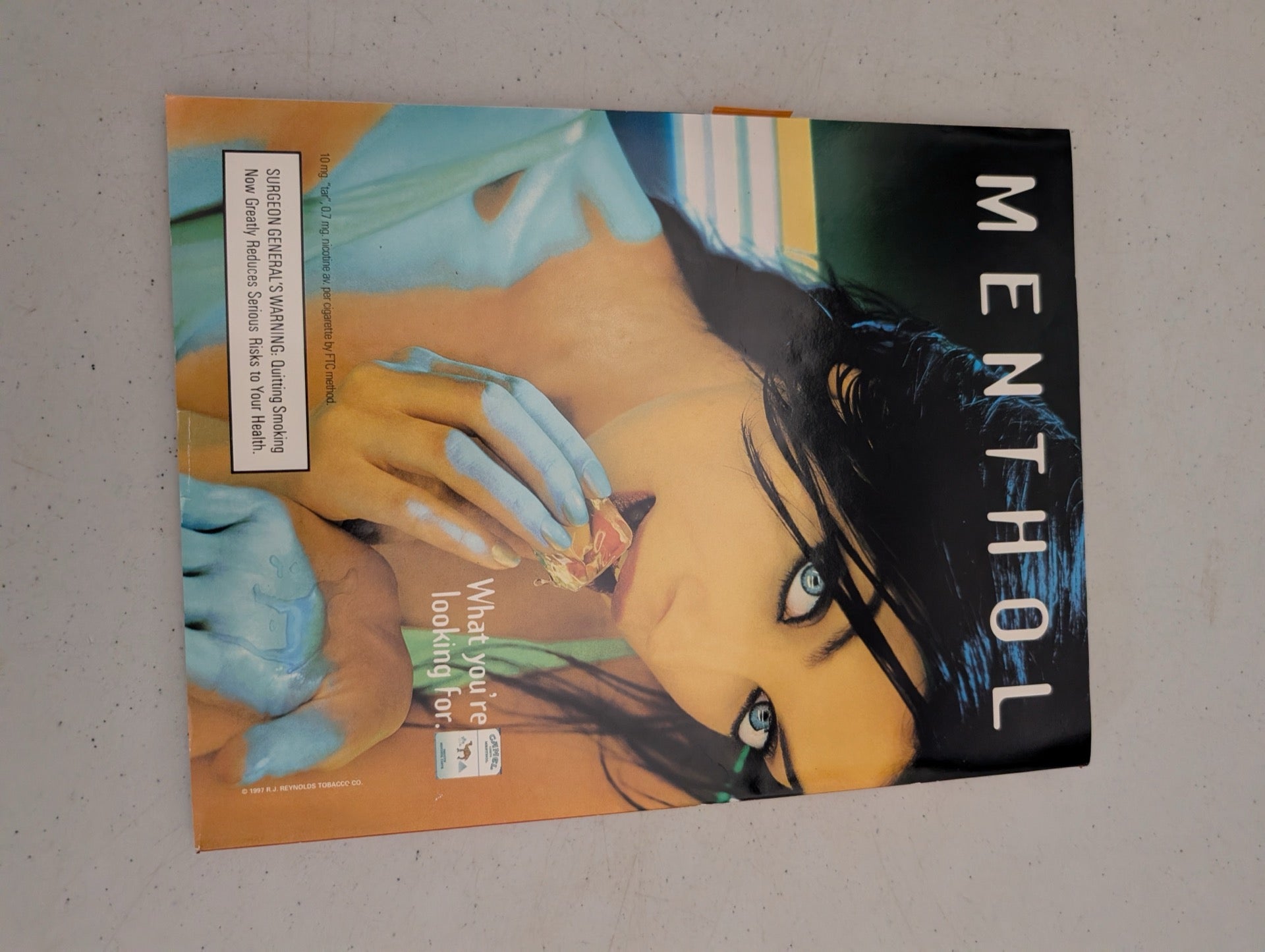 Back cover of Dec 1997 Playboy Magazine