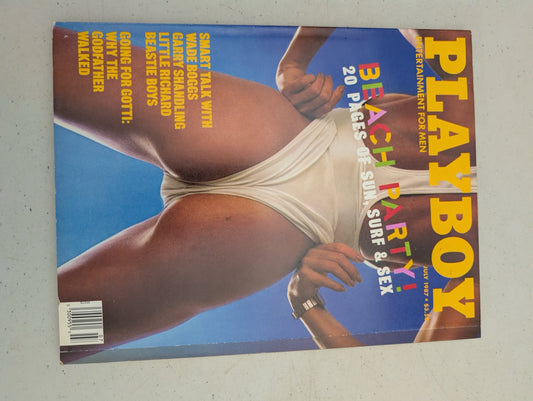 July 1987 Playboy Magazine Cover Beach Party