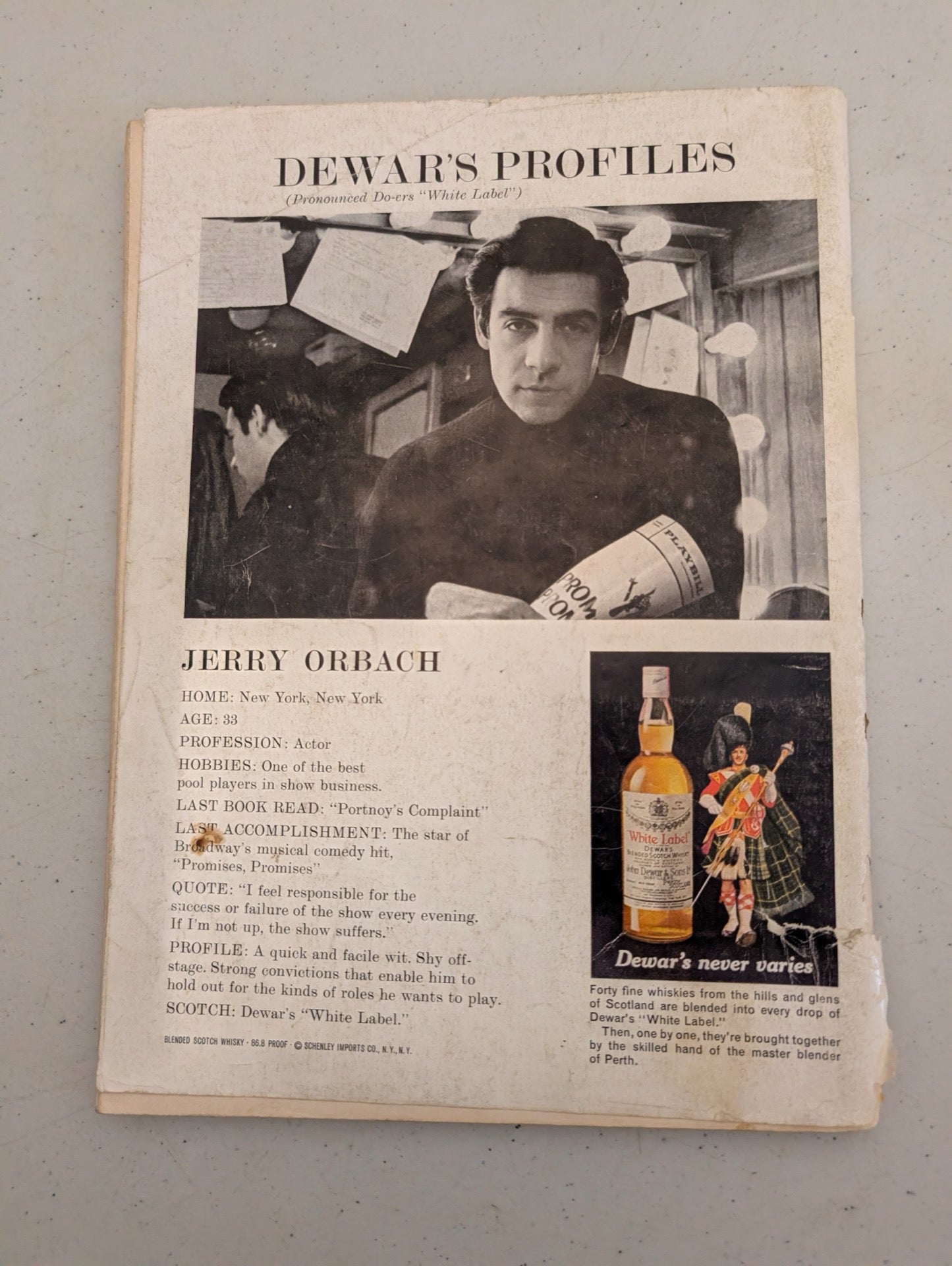 Playboy Back Cover Dewars Whiskey Ad July 1969