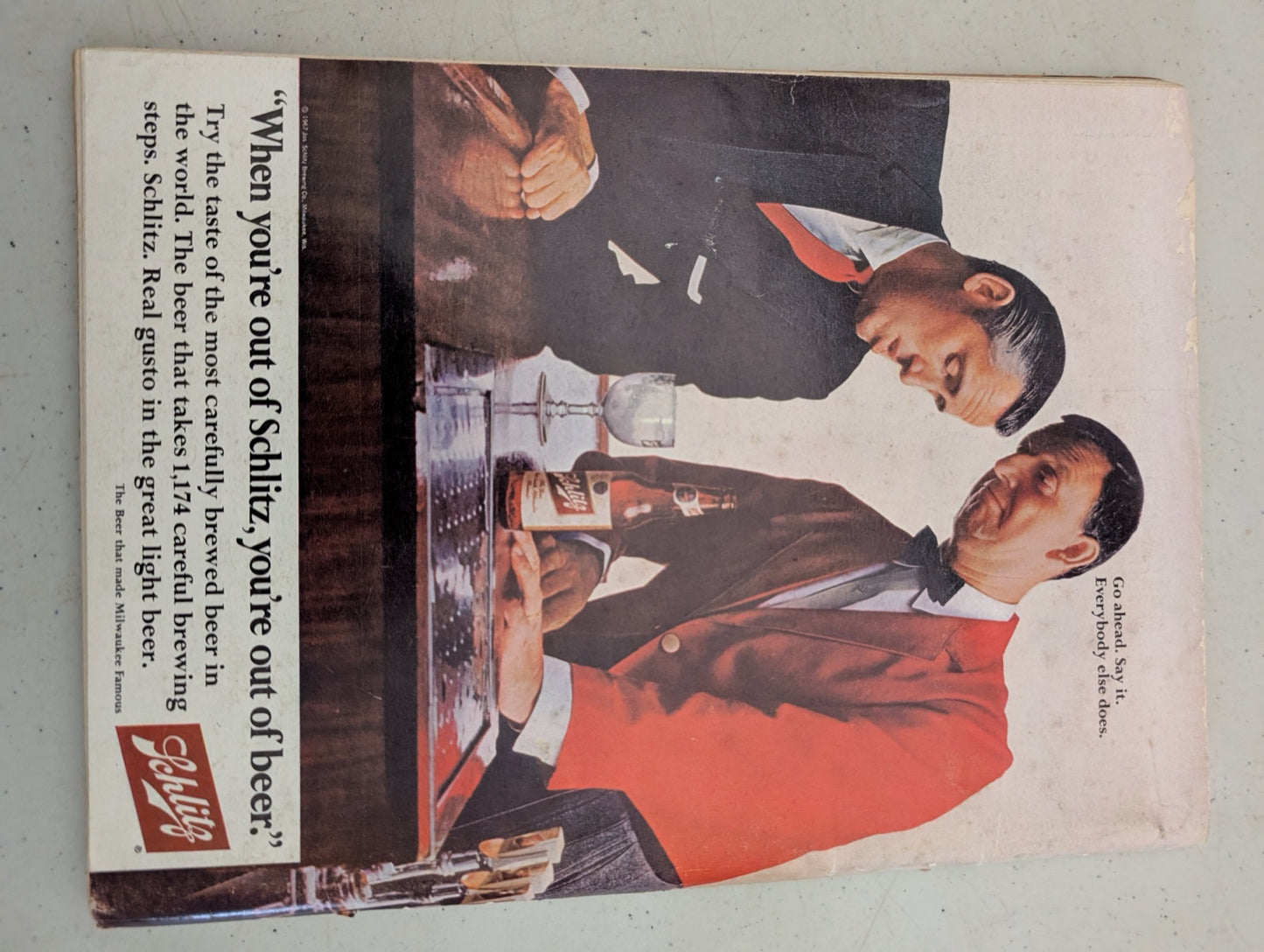 Playboy Back Cover Schlitz Beer Ad April 1967
