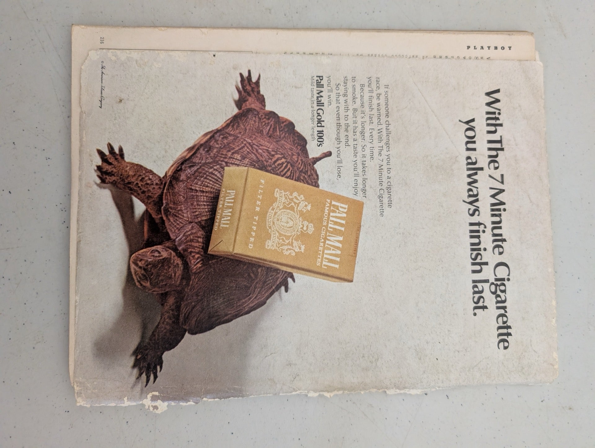 Playboy Back Cover Pall Mall Ad October 1967