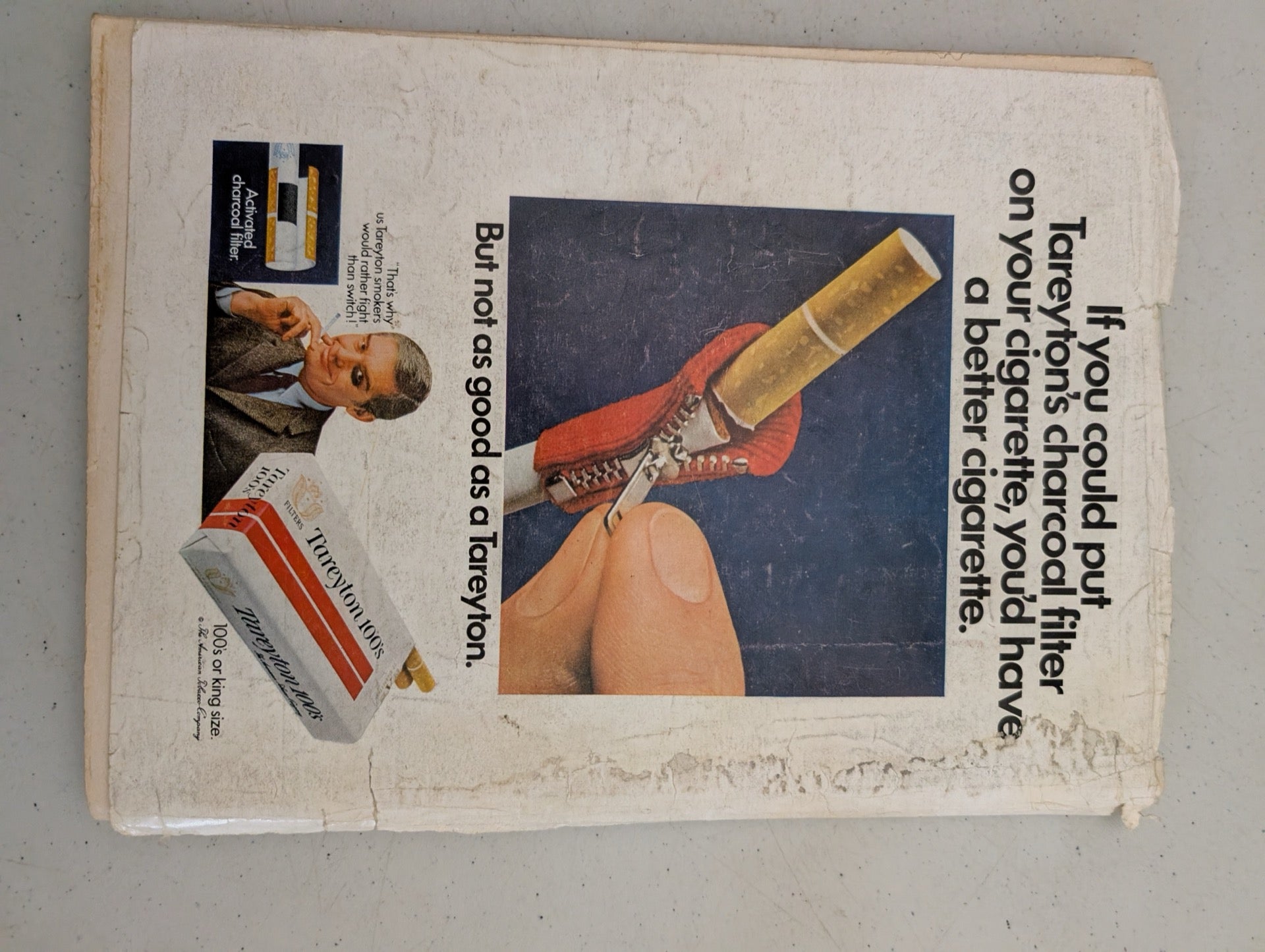 Playboy Magazine Back Cover Tareyton Cigarette Ad