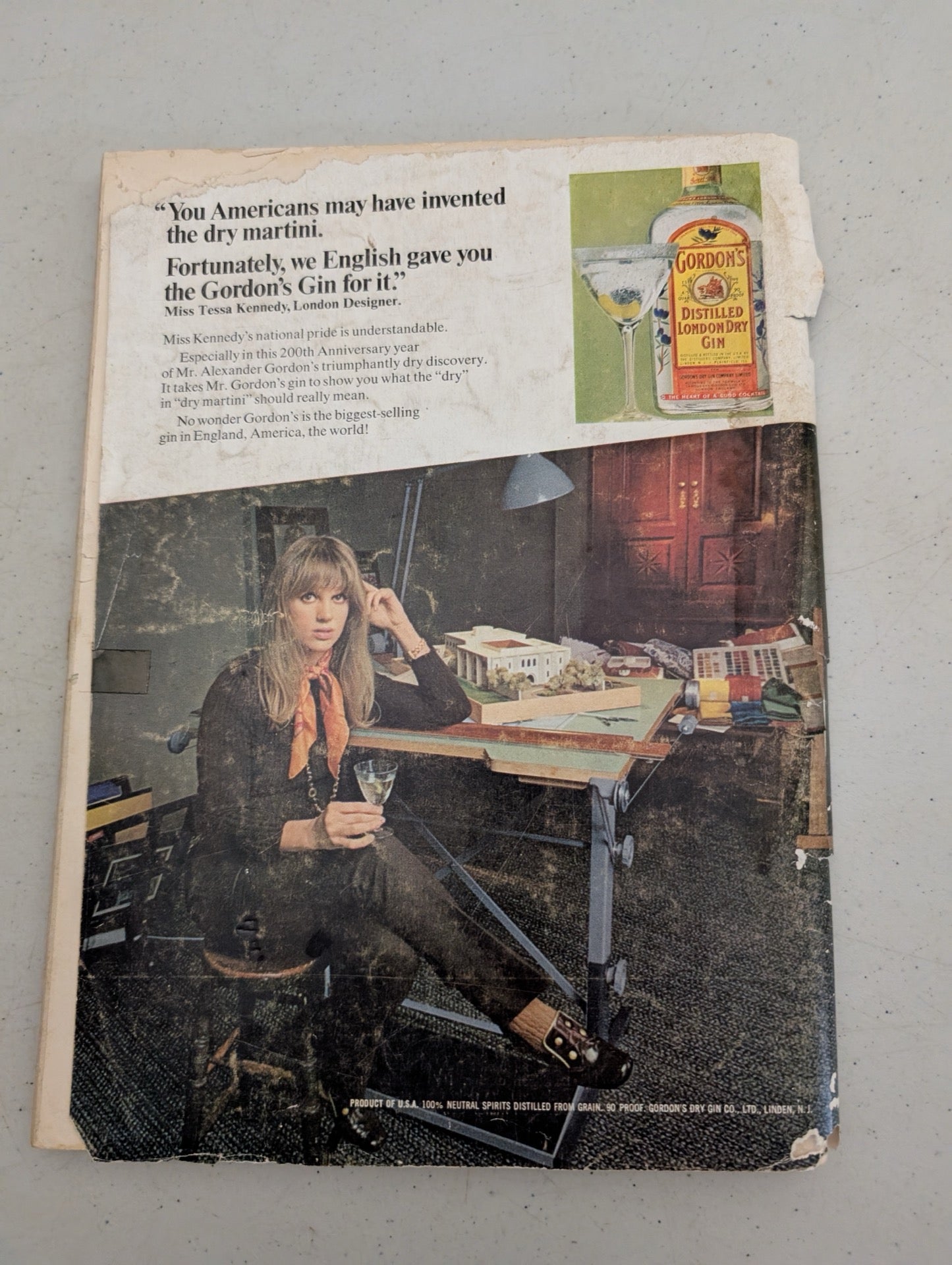 Playboy Magazine Back Cover Gordons Gin Ad