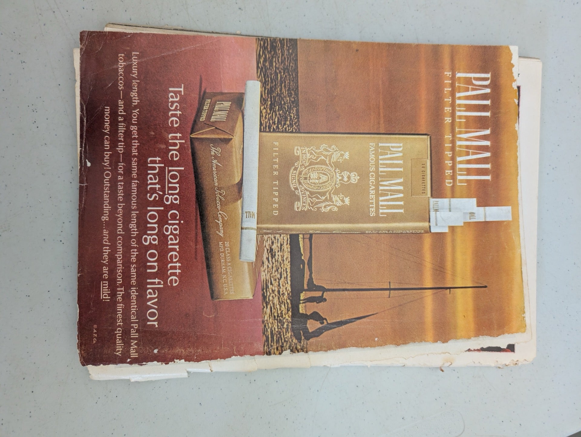 Playboy Magazine Back Cover Pall Mall Cigarette Ad