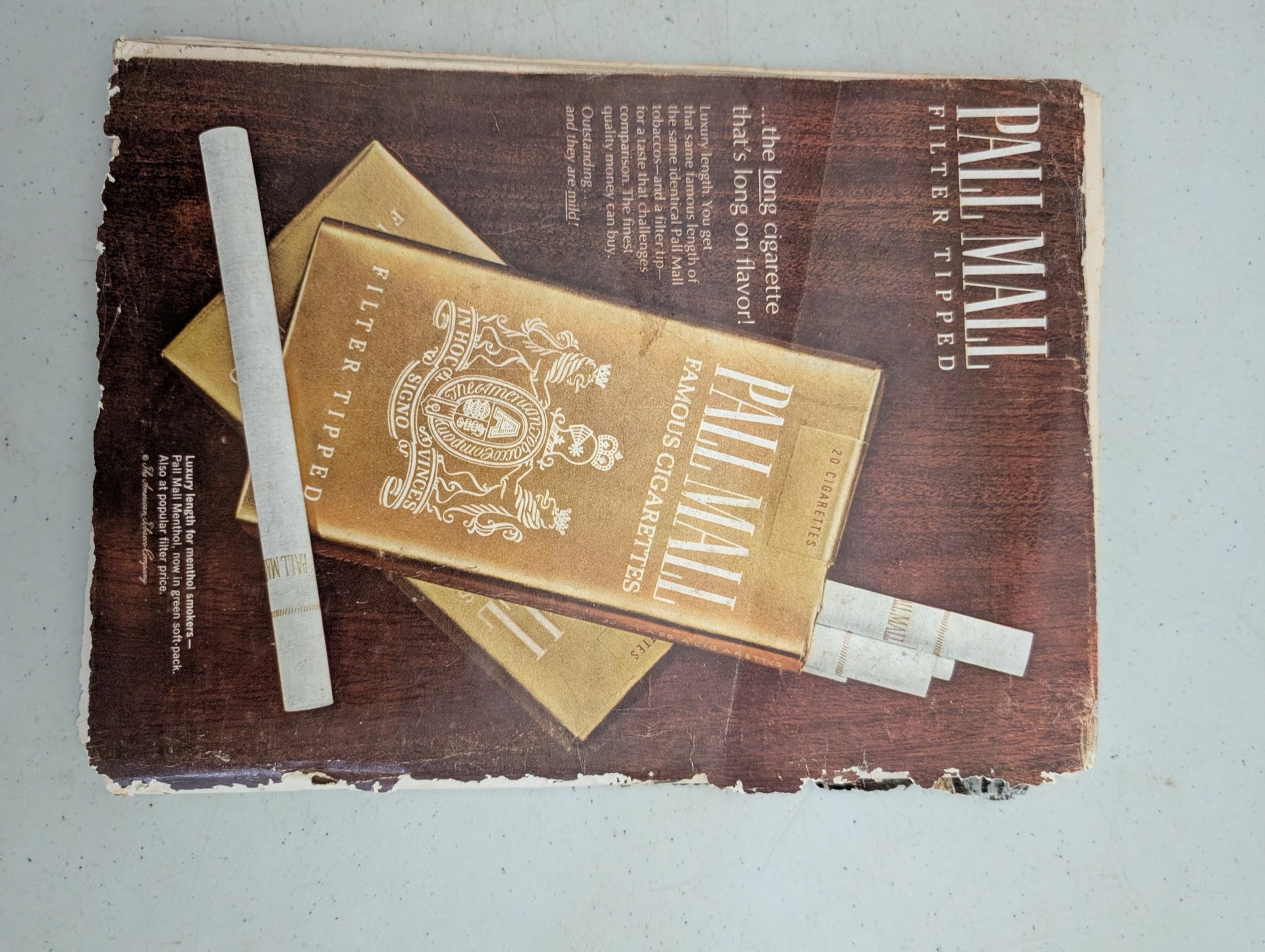 Playboy Magazine Back Cover Pall Mall Cigarette Ad