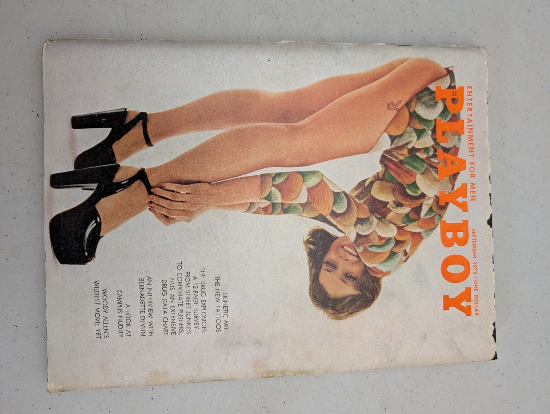 Front cover of vintage September 1972 Playboy Magazine