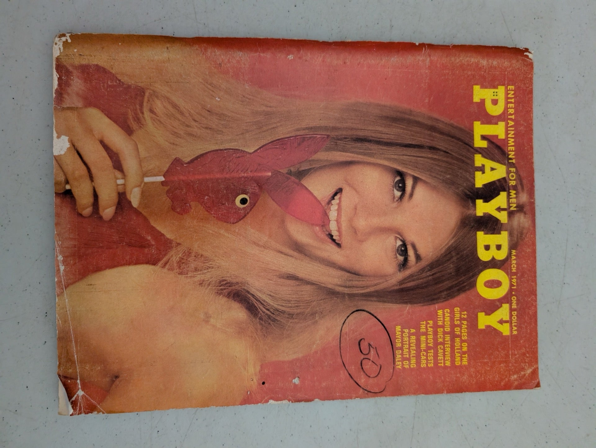 Front cover of vintage March 1971 Playboy Magazine