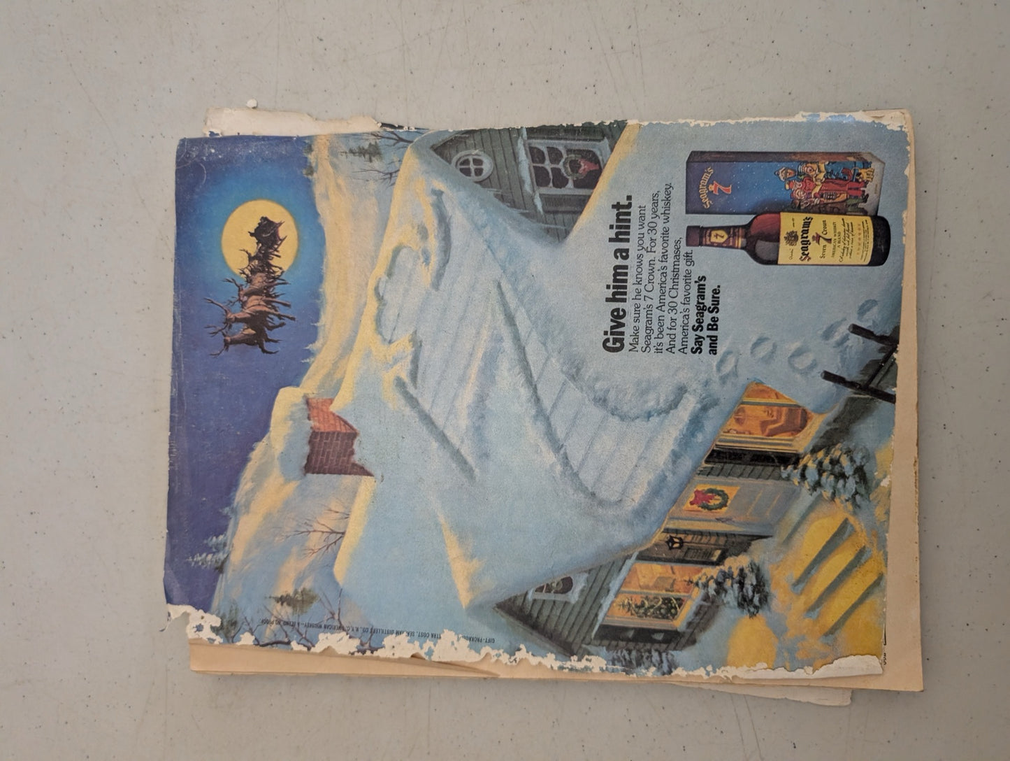 Back cover of December 1976 Playboy Magazine showing Seagrams ad