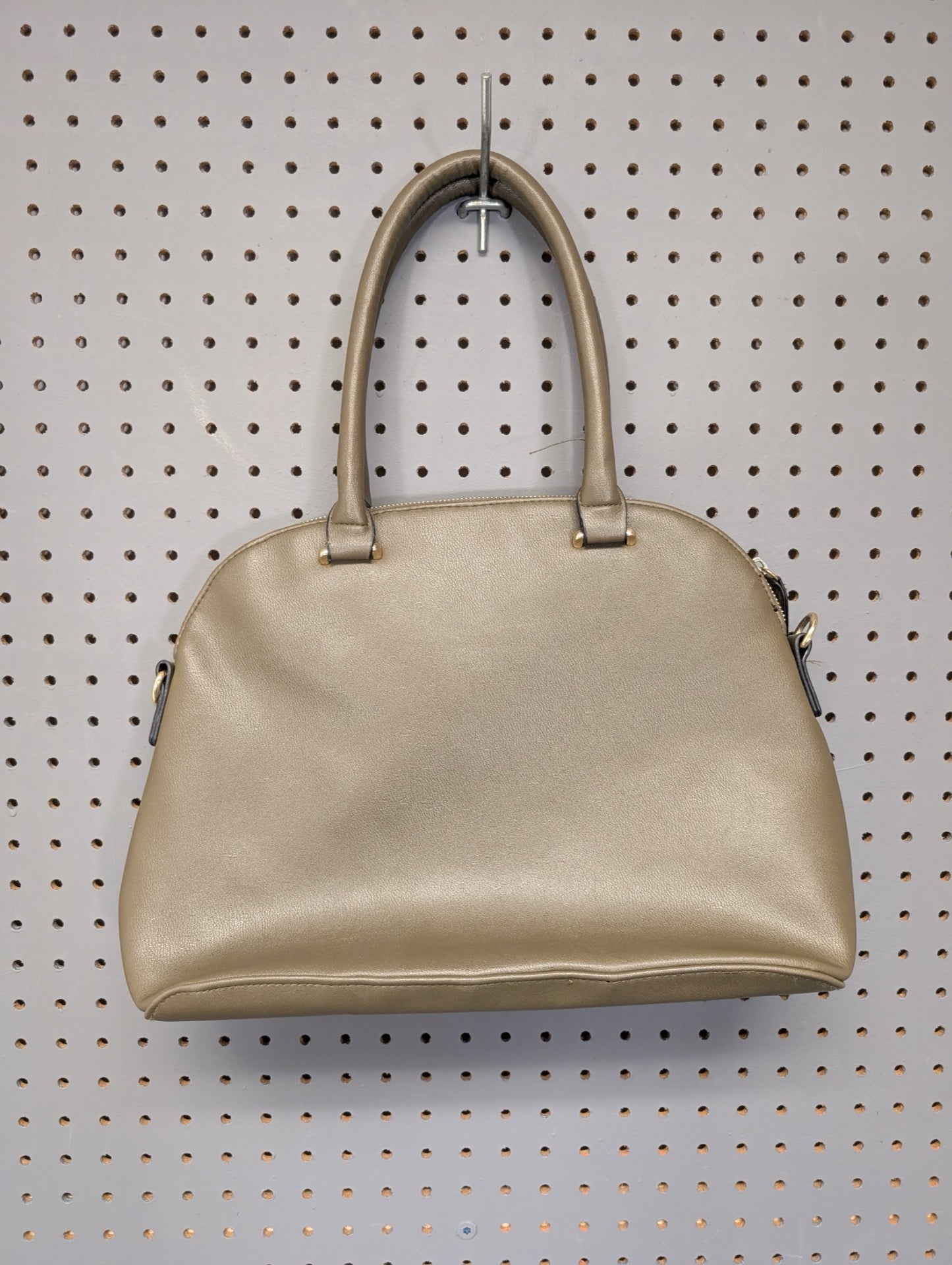 Back view of taupe dome satchel