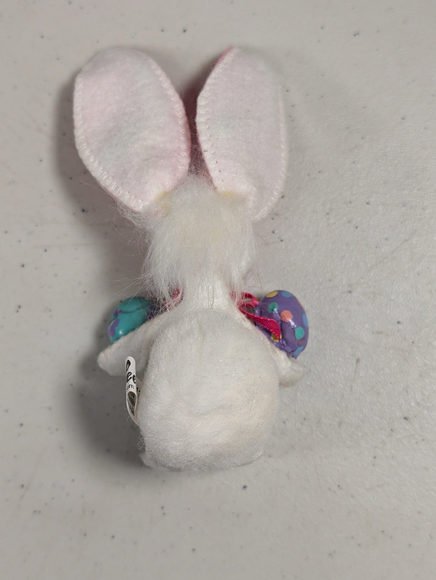 Back view of Annalee bunny figure