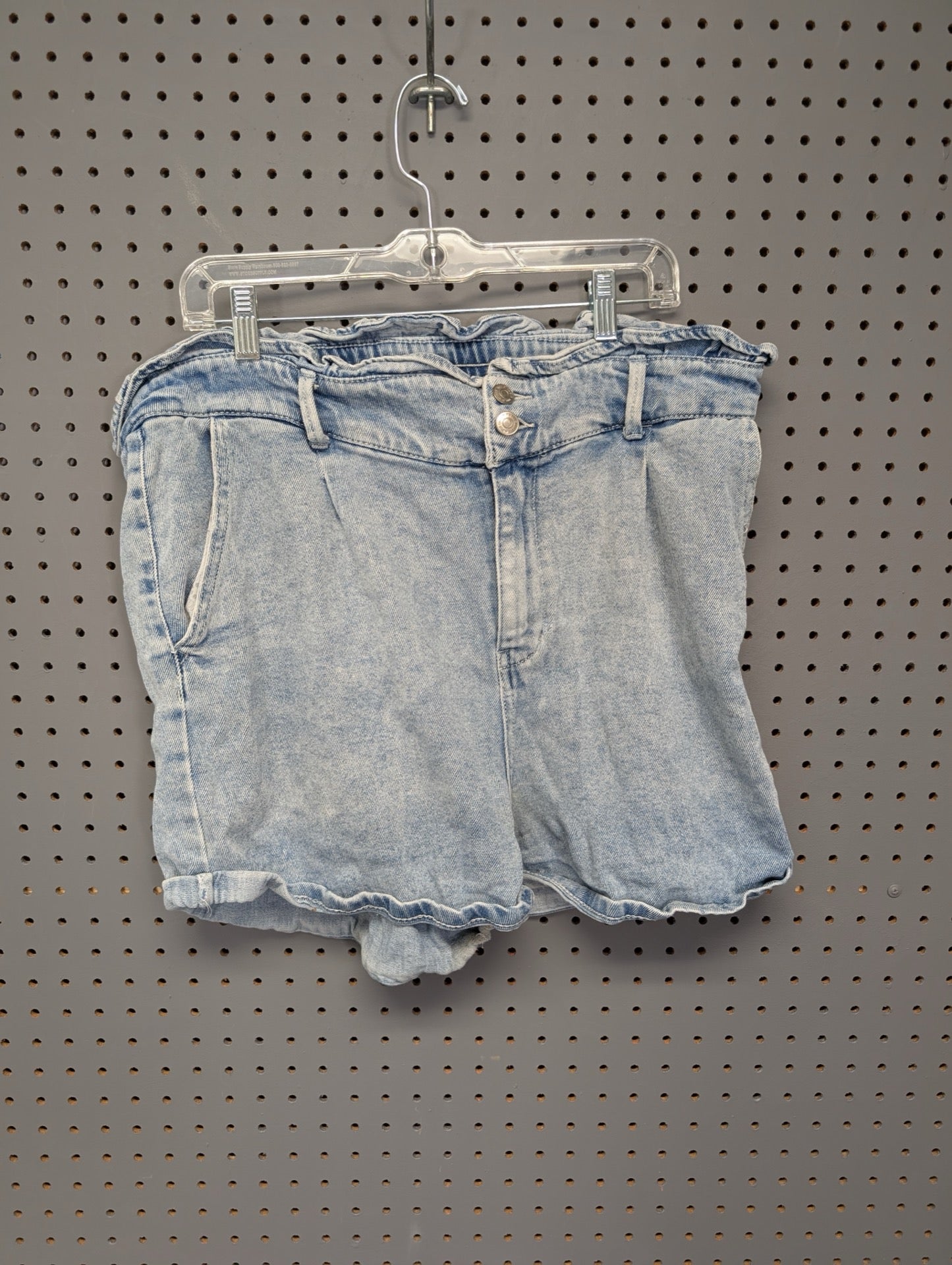Wild Fable light wash paperbag denim shorts front view