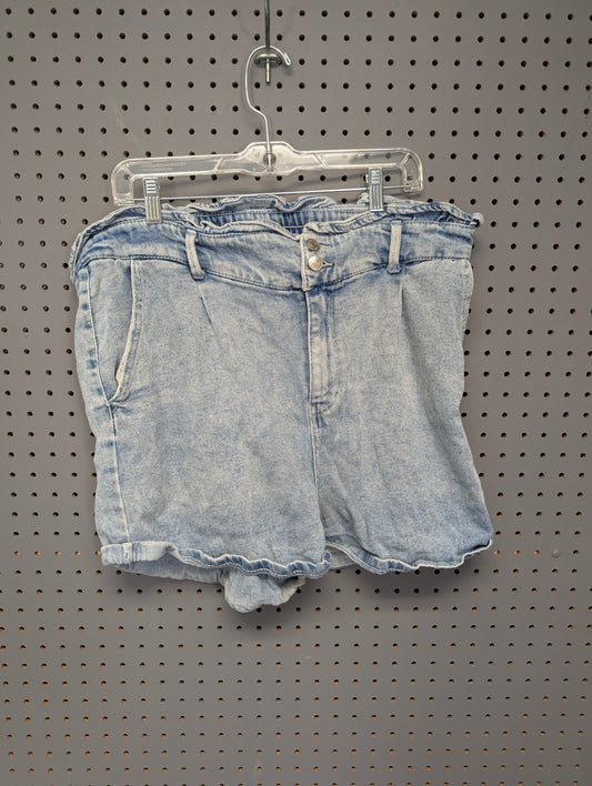 Wild Fable light wash paperbag denim shorts front view