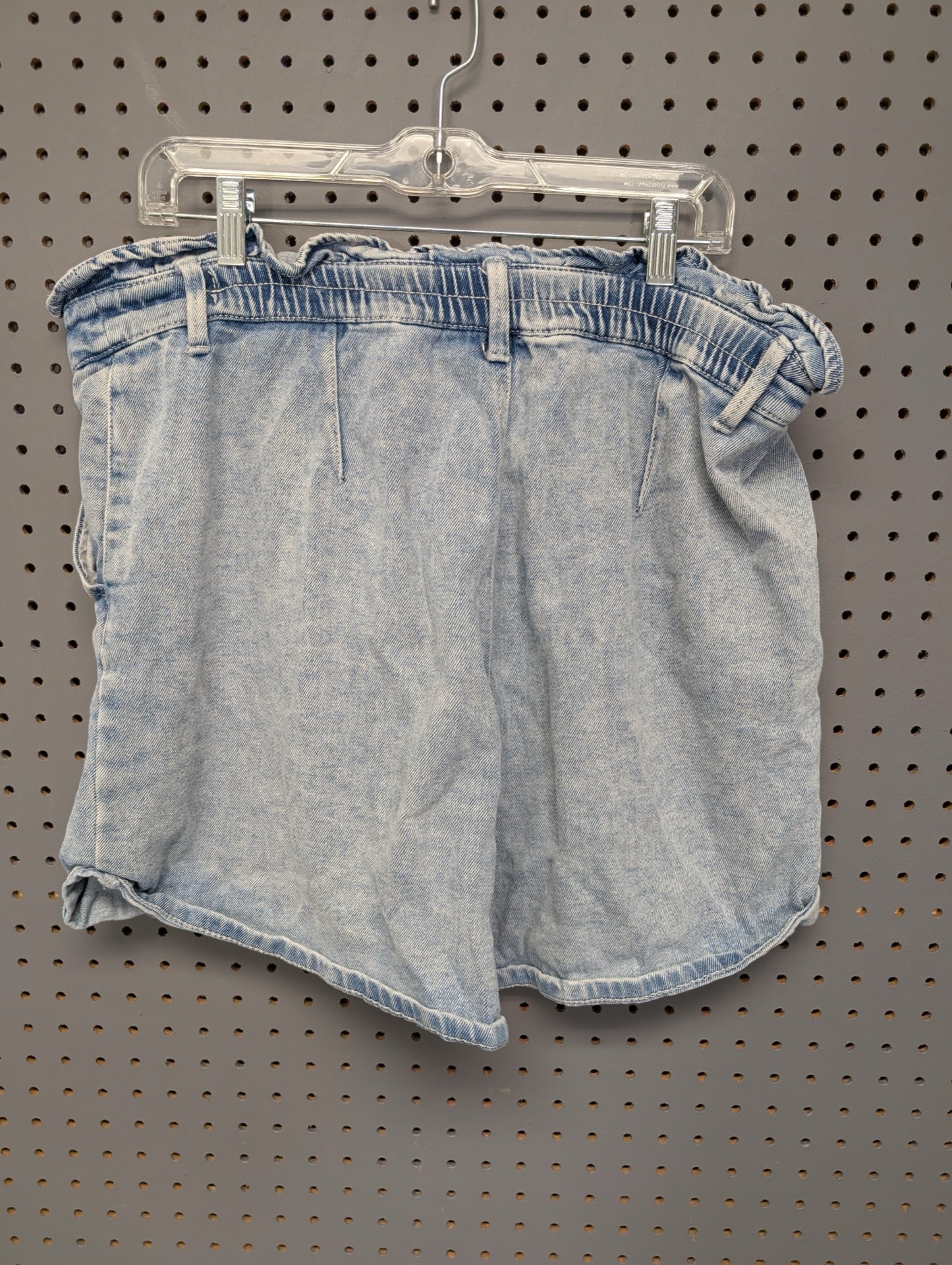 Wild Fable light wash paperbag denim shorts back view