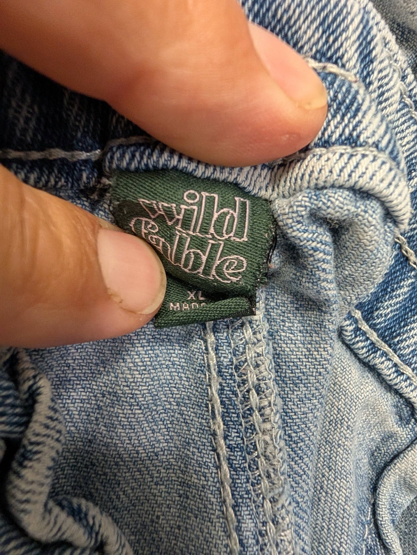 Wild Fable size XL tag inside denim shorts