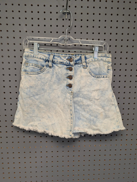 Spoon Jeans acid wash denim skort front view