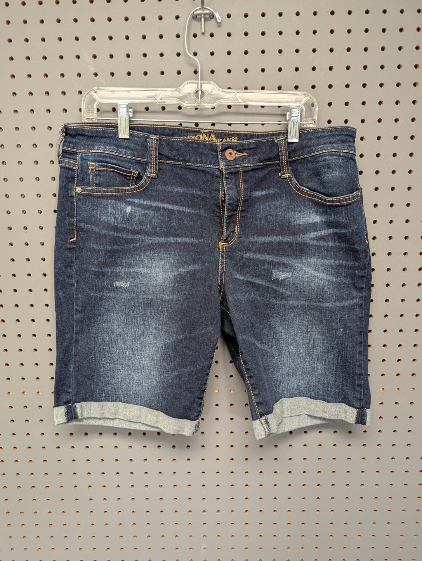Arizona Jean Co women's dark wash shorts front view